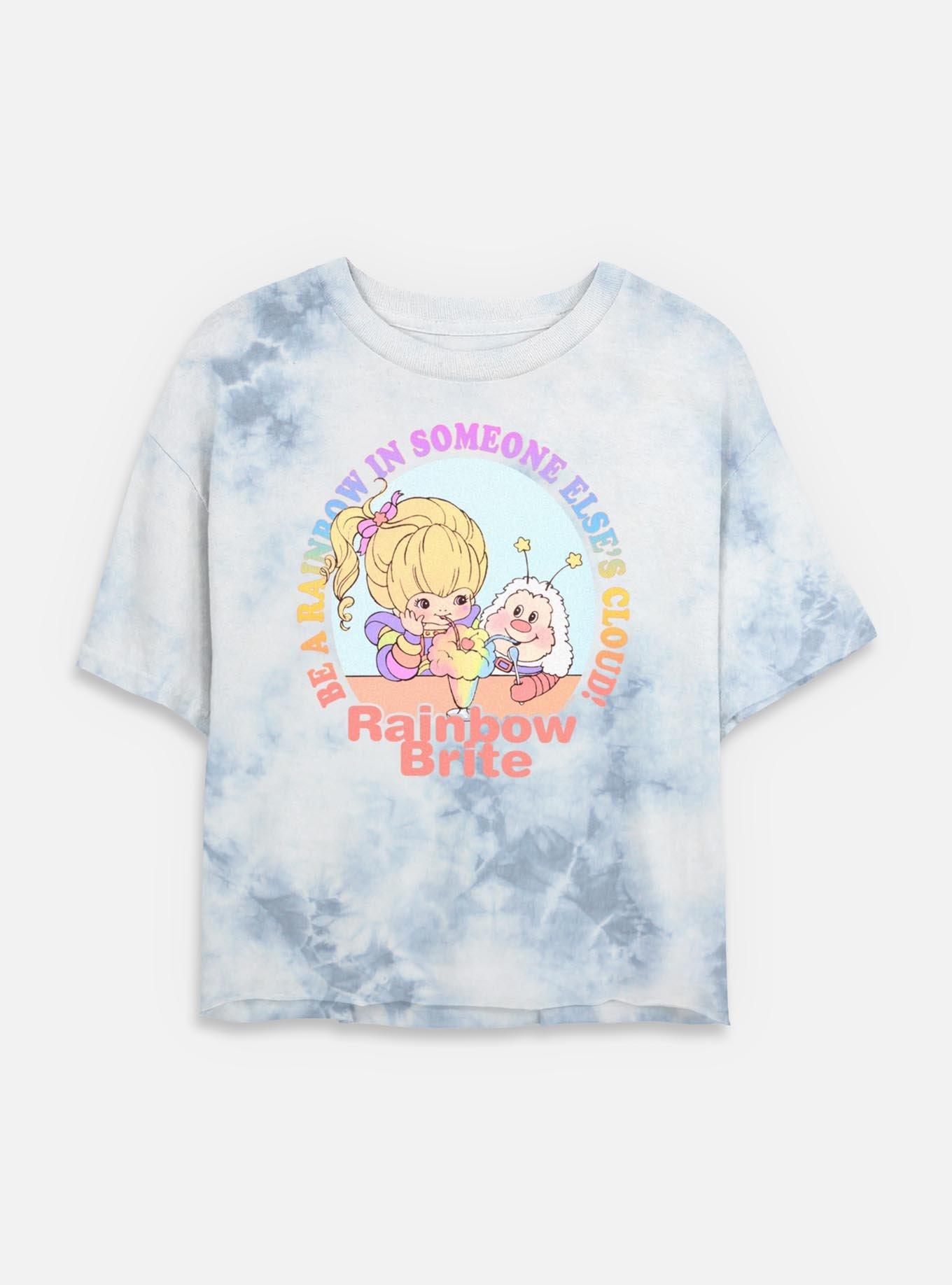 Rainbow Brite Be A Rainbow Friends Tie Dye Crop Womens T-Shirt, WHITEBLUE, hi-res