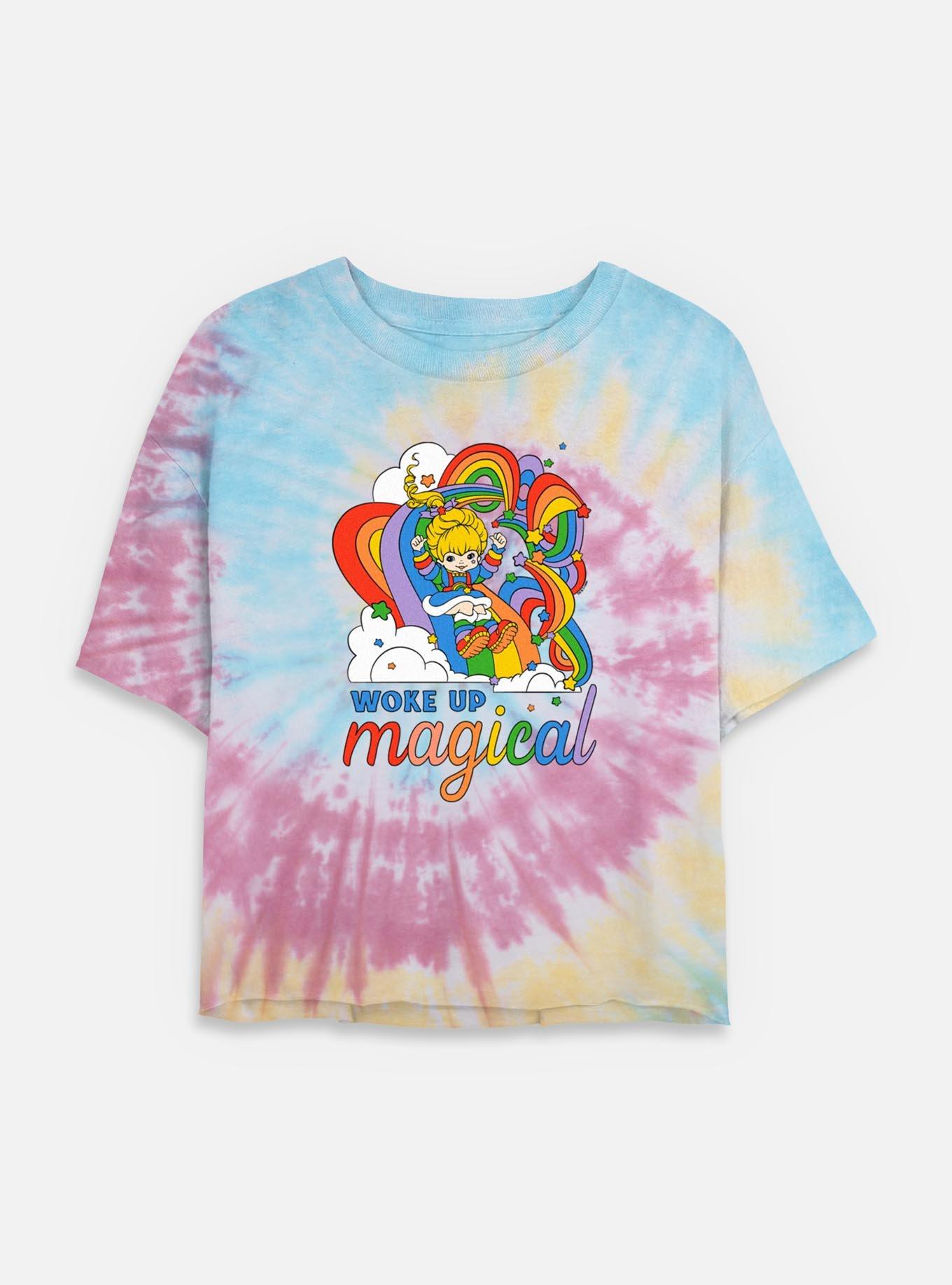 Rainbow Brite Woke Up Magical Tie Dye Crop Womens  T-Shirt, BLUPNKLY, hi-res