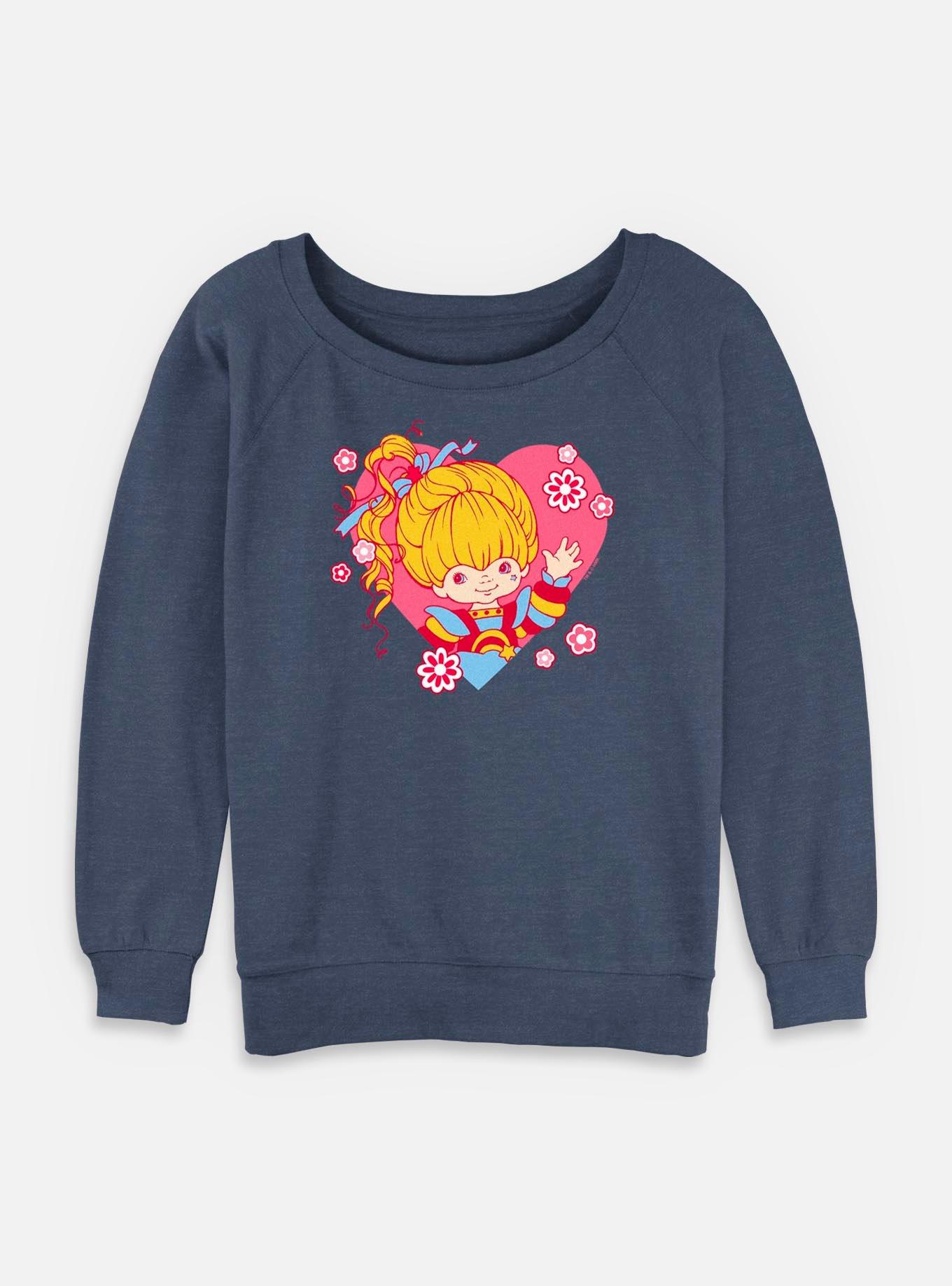 Rainbow Brite Rainbow Heart Womens Slouchy Sweatshirt, BLUEHTR, hi-res