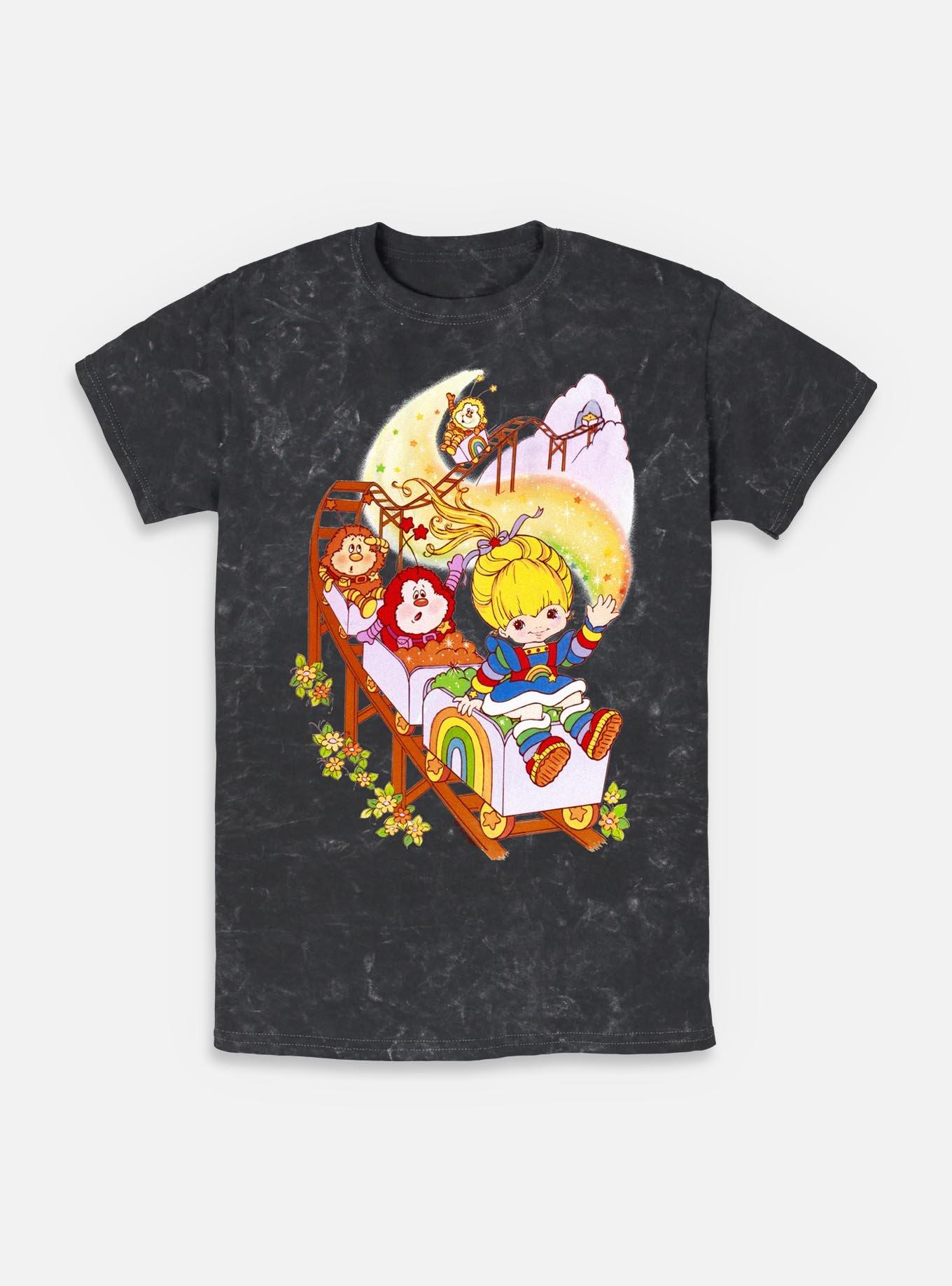 Rainbow Brite Rainbow Coaster Mineral Wash T-Shirt, BLACK, hi-res