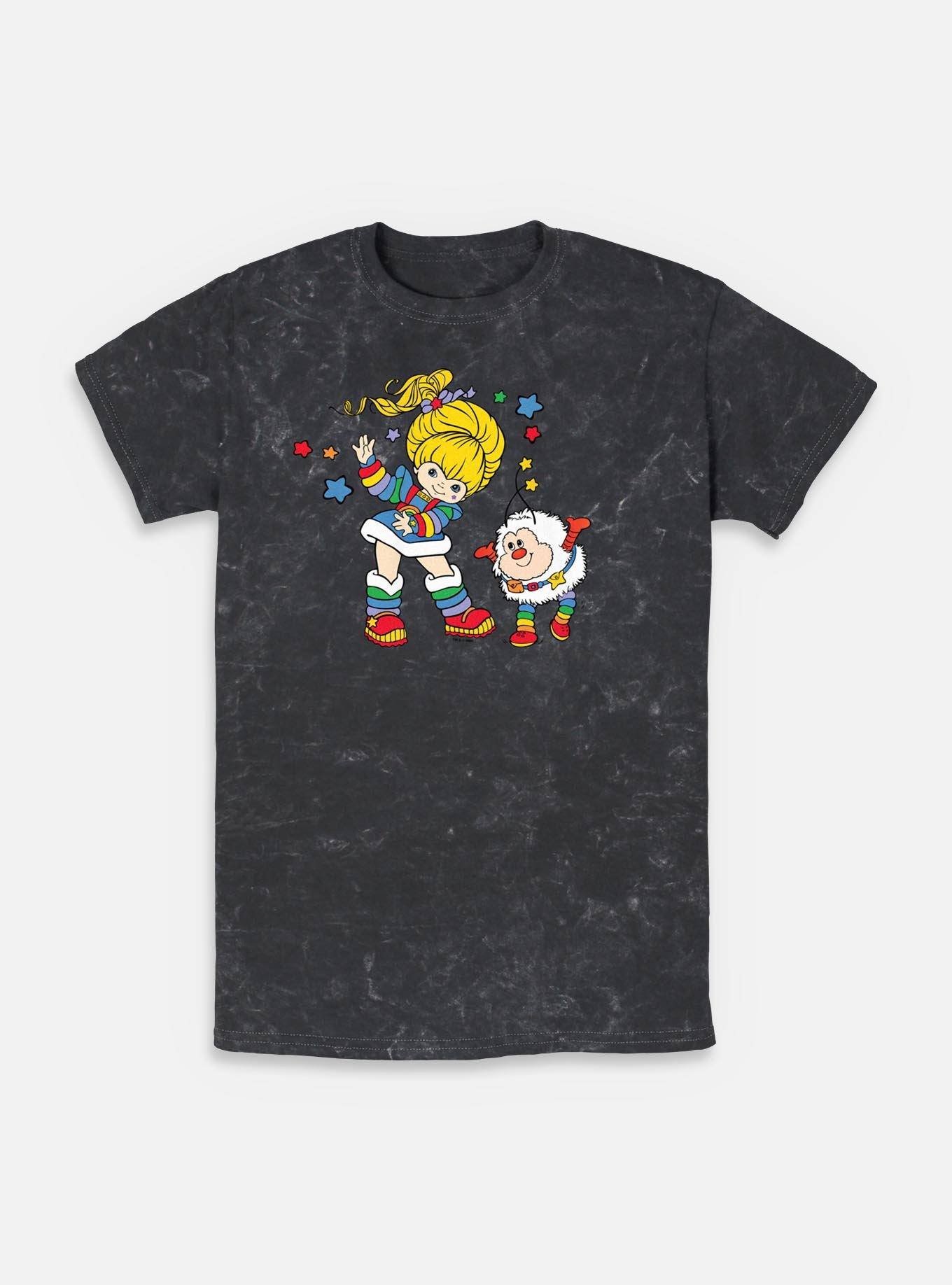 Rainbow Brite Rainbow And Twink Mineral Wash T-Shirt, BLACK, hi-res