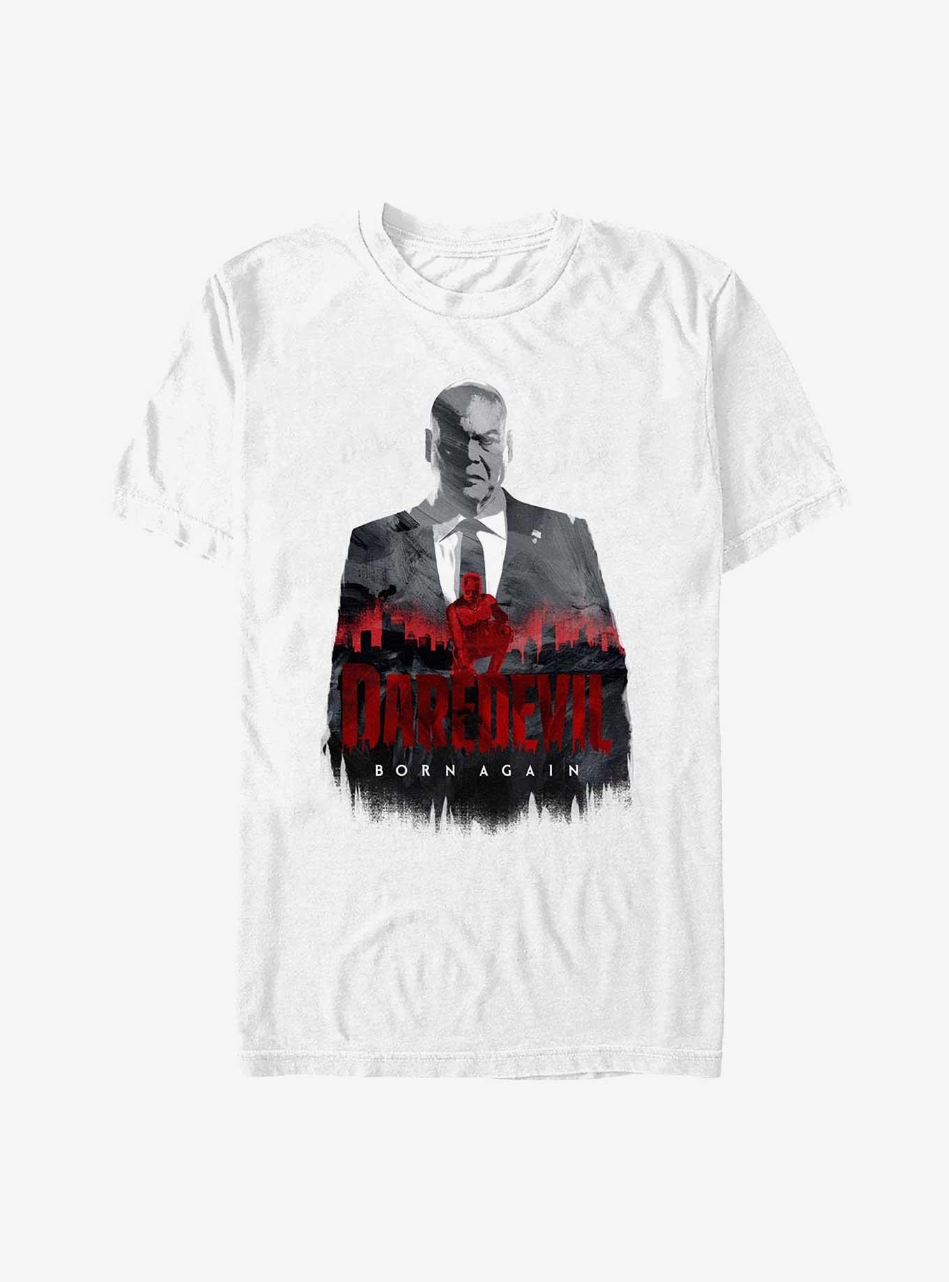 Marvel Daredevil: Born Again Fisk And Daredevil Silhouette T-Shirt, WHITE, hi-res