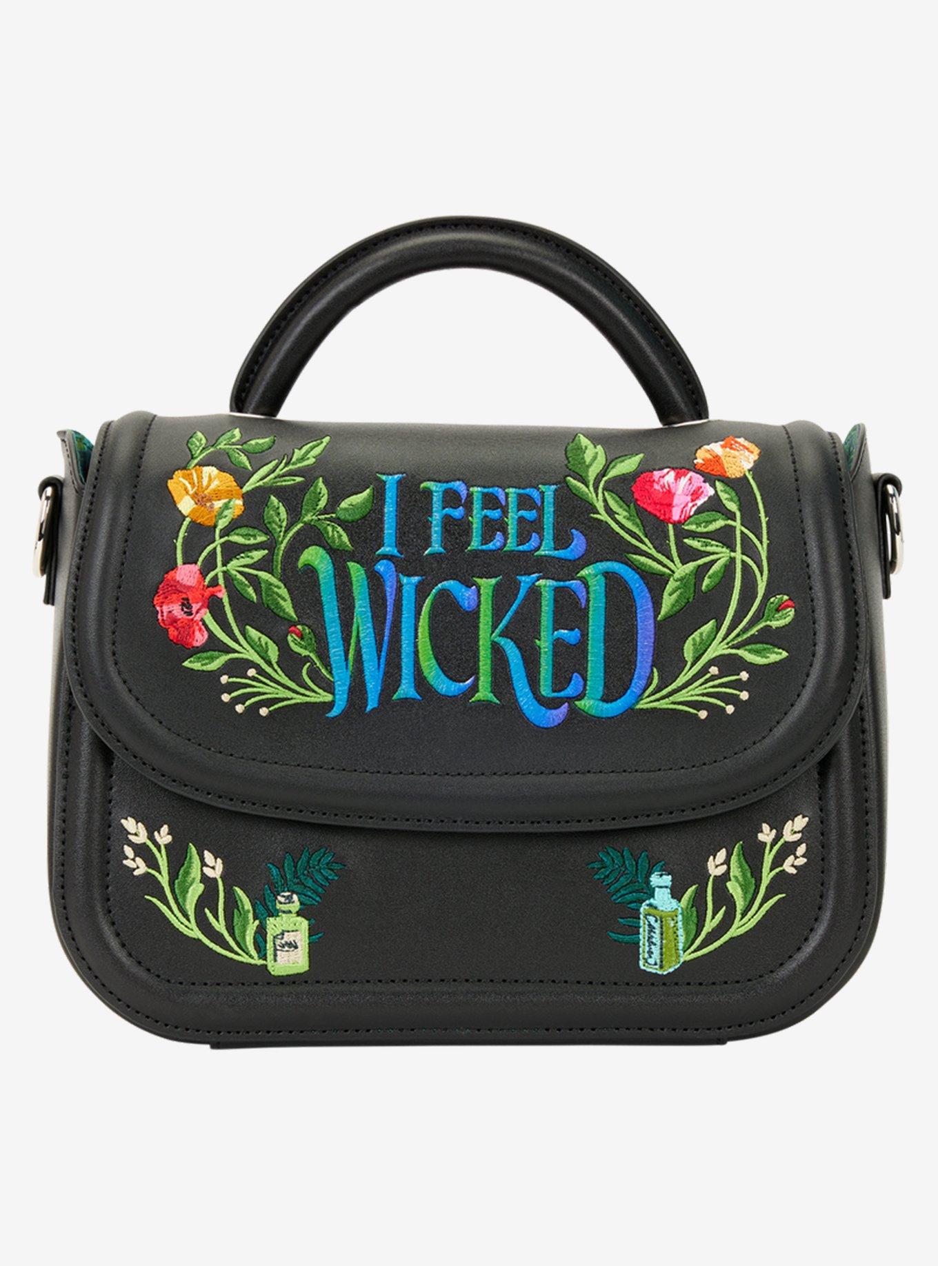 Loungefly Wicked: For Good Floral I Feel Wicked Crossbody Bag, , hi-res