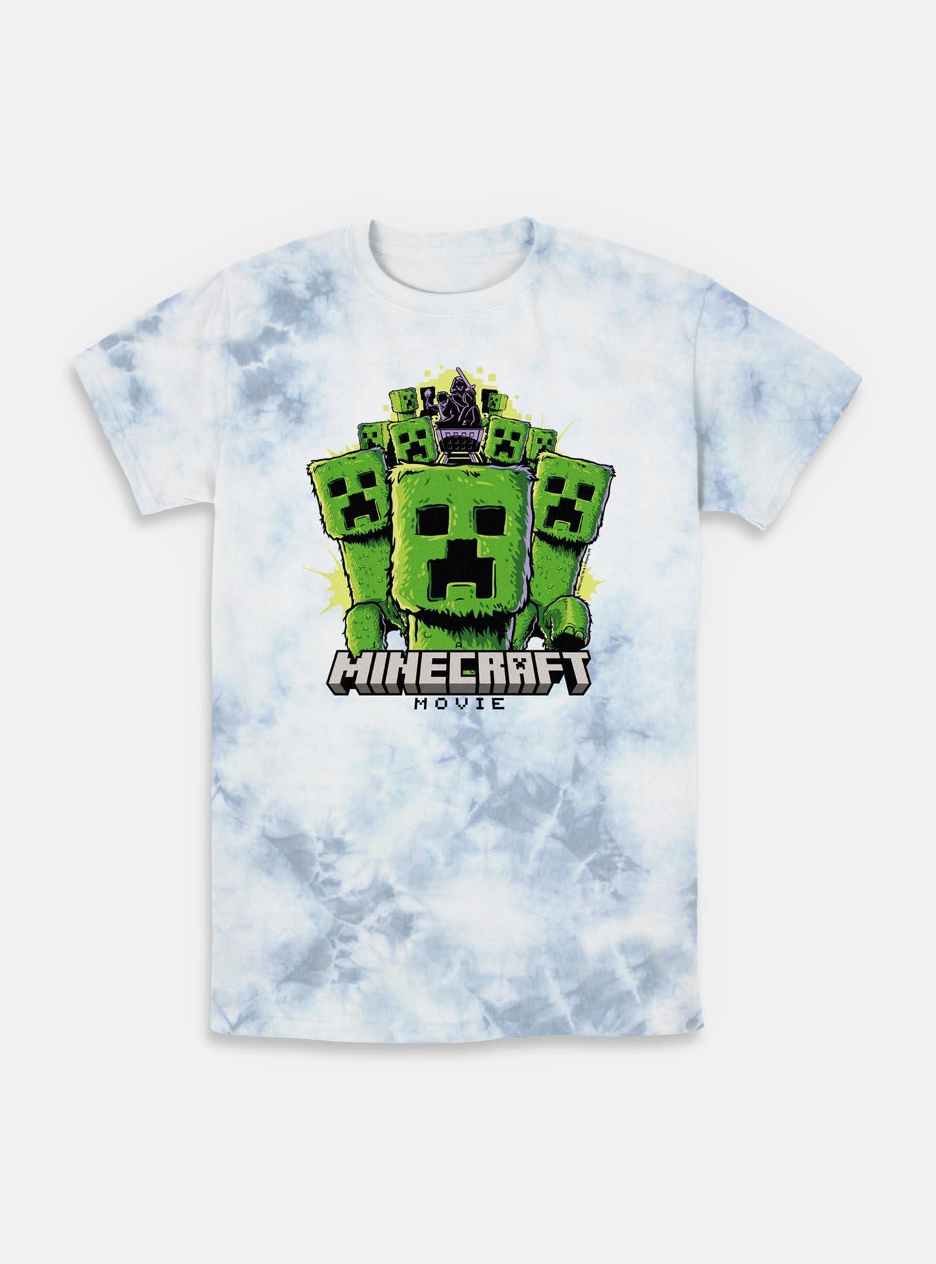 A Minecraft Movie Creepers Tie-Dye T-Shirt, WHITEBLUE, hi-res