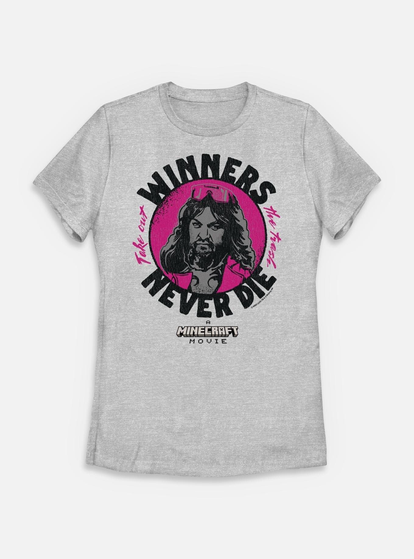 A Minecraft Movie Winners Never Die Womens T-Shirt, ATH HTR, hi-res