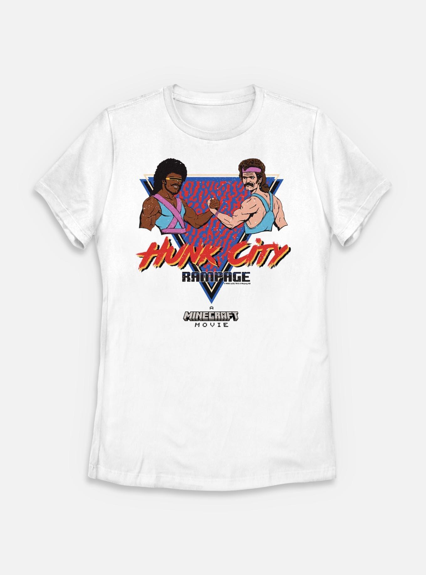A Minecraft Movie Hunk City Rampage Womens T-Shirt, WHITE, hi-res
