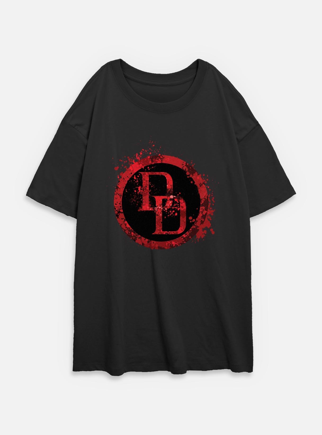 Marvel Daredevil DD Spatter Icon Womens Oversized T-Shirt, , hi-res