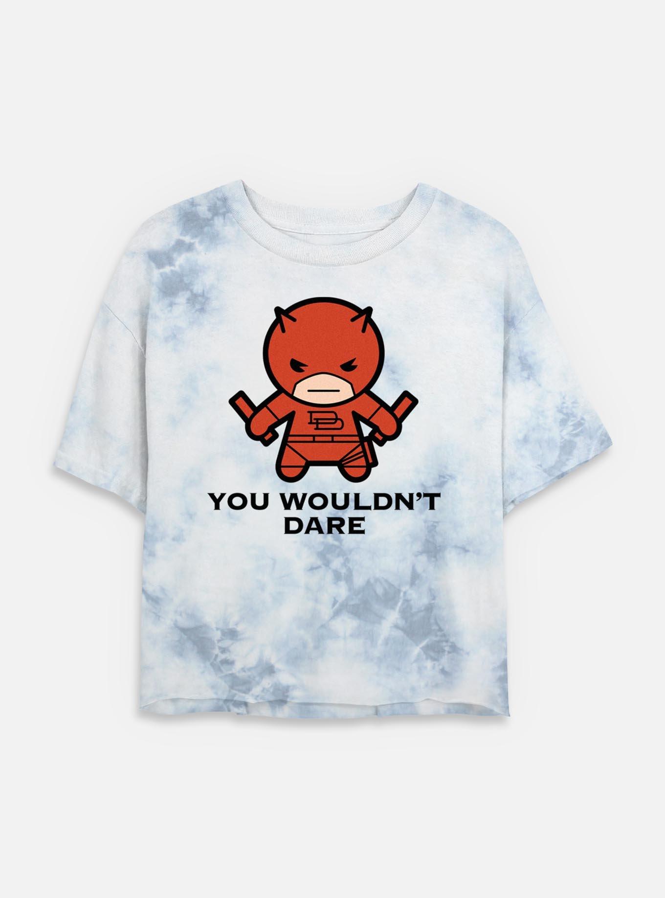 Marvel Daredevil Don't Dare Womens Tie-Dye Crop T-Shirt, , hi-res