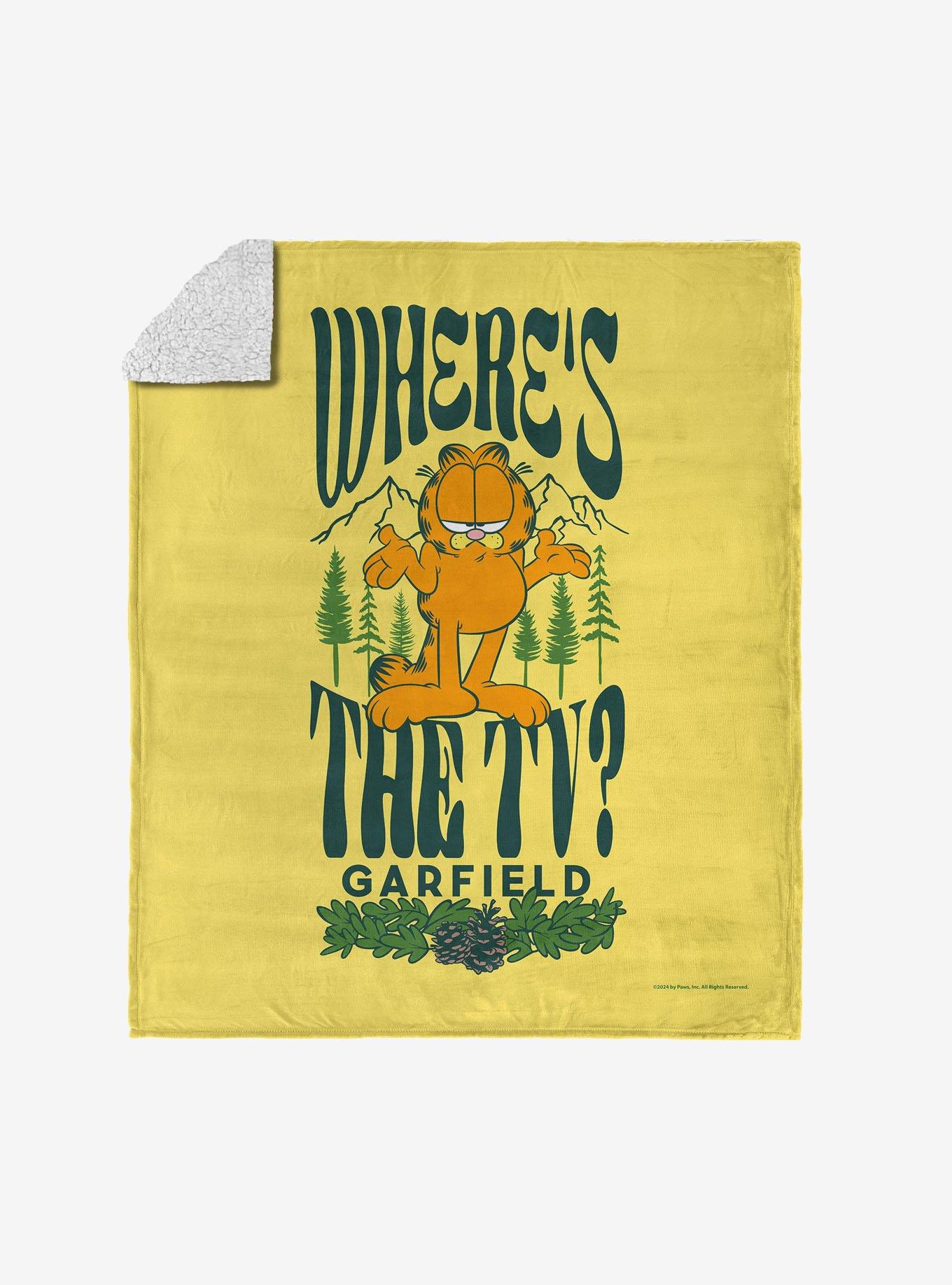 Garfield Where's The TV Silk Touch Sherpa Throw Blanket, , hi-res