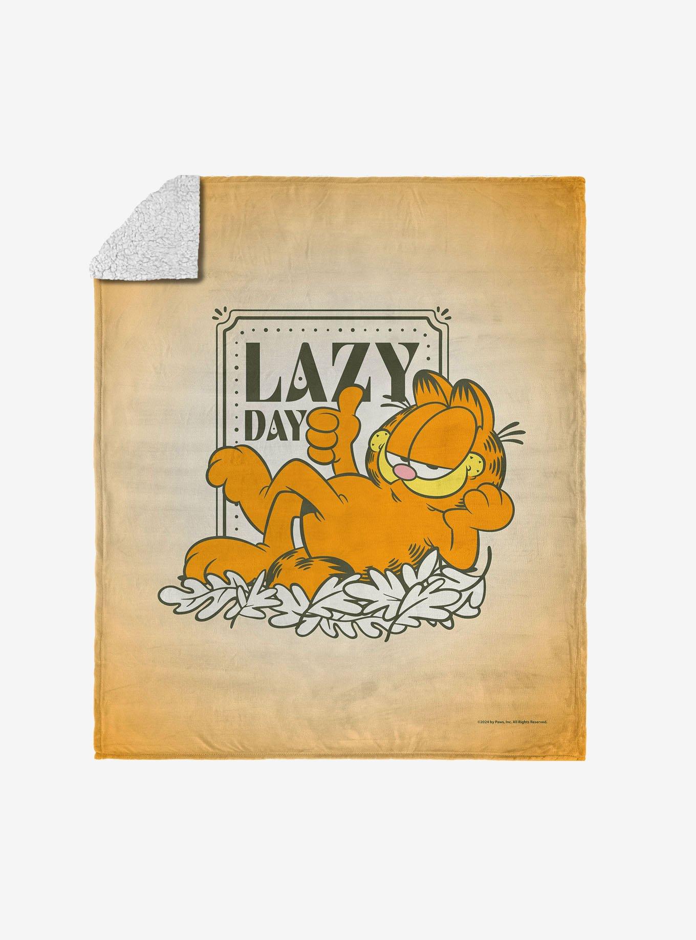 Garfield Lazy Day Silk Touch Sherpa Throw Blanket, , hi-res