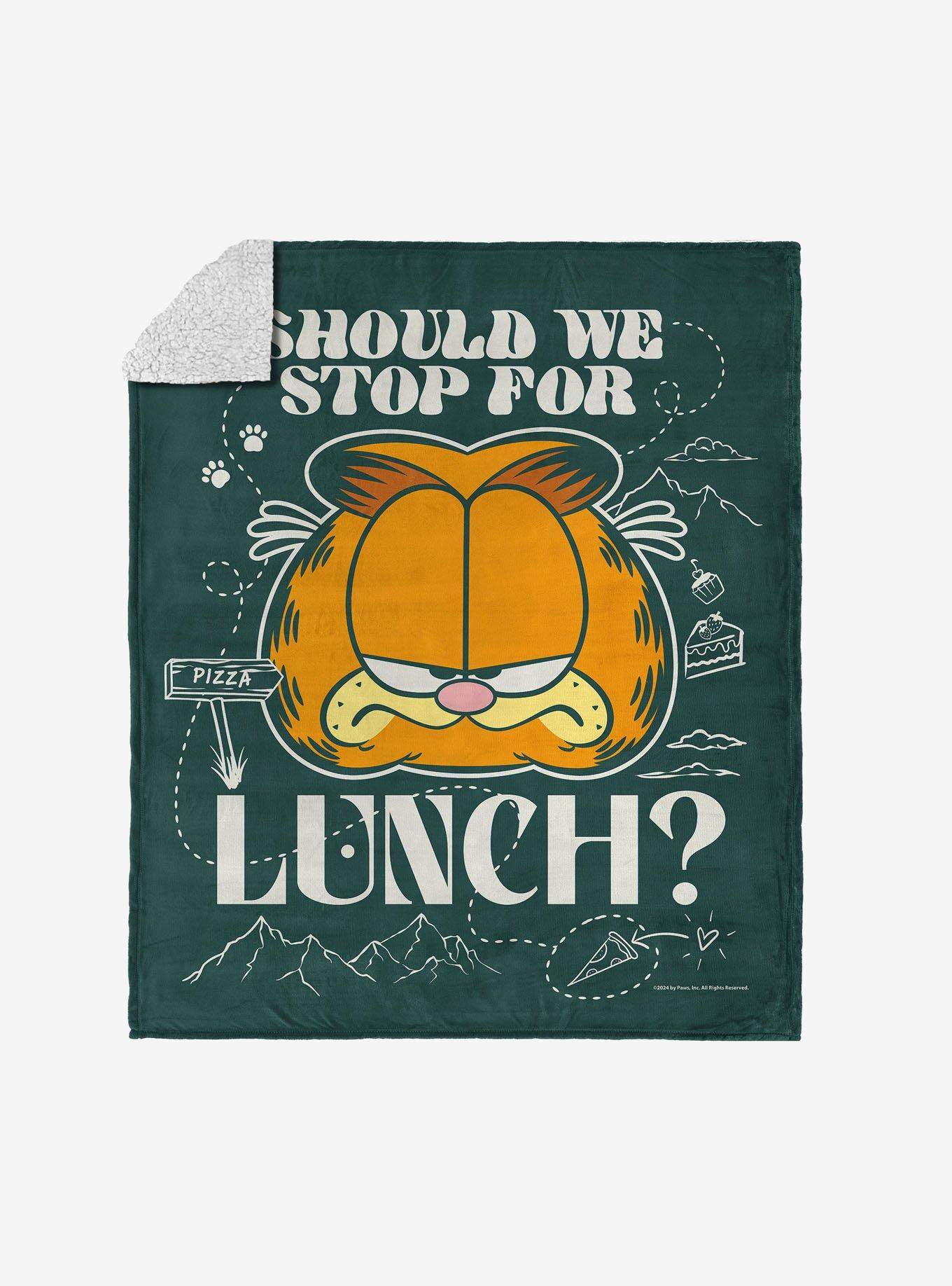 Garfield Stop For Lunch Silk Touch Sherpa Throw Blanket, , hi-res