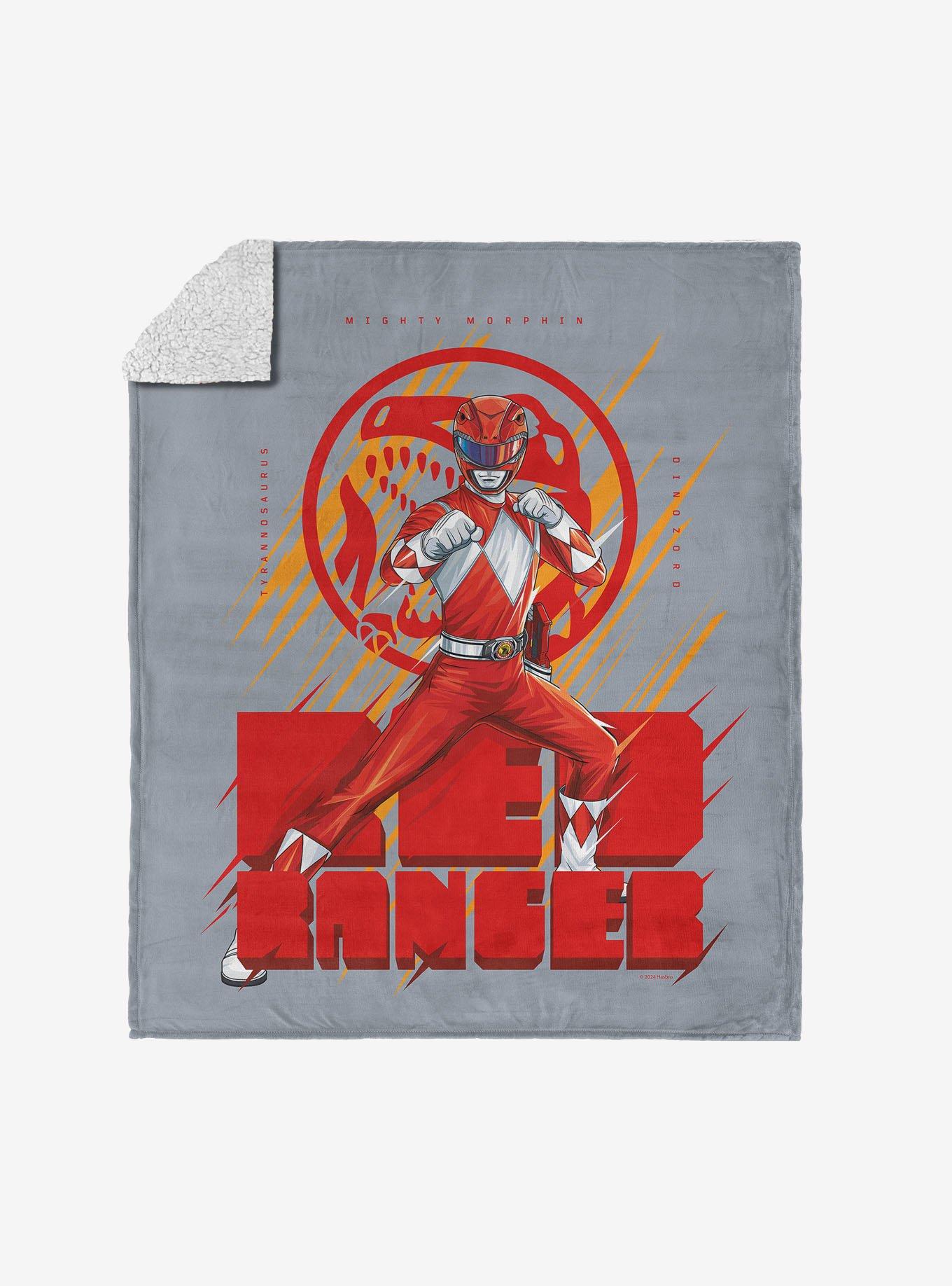 Mighty Morphin Power Rangers Red Ranger Silk Touch Sherpa Throw Blanket, , hi-res
