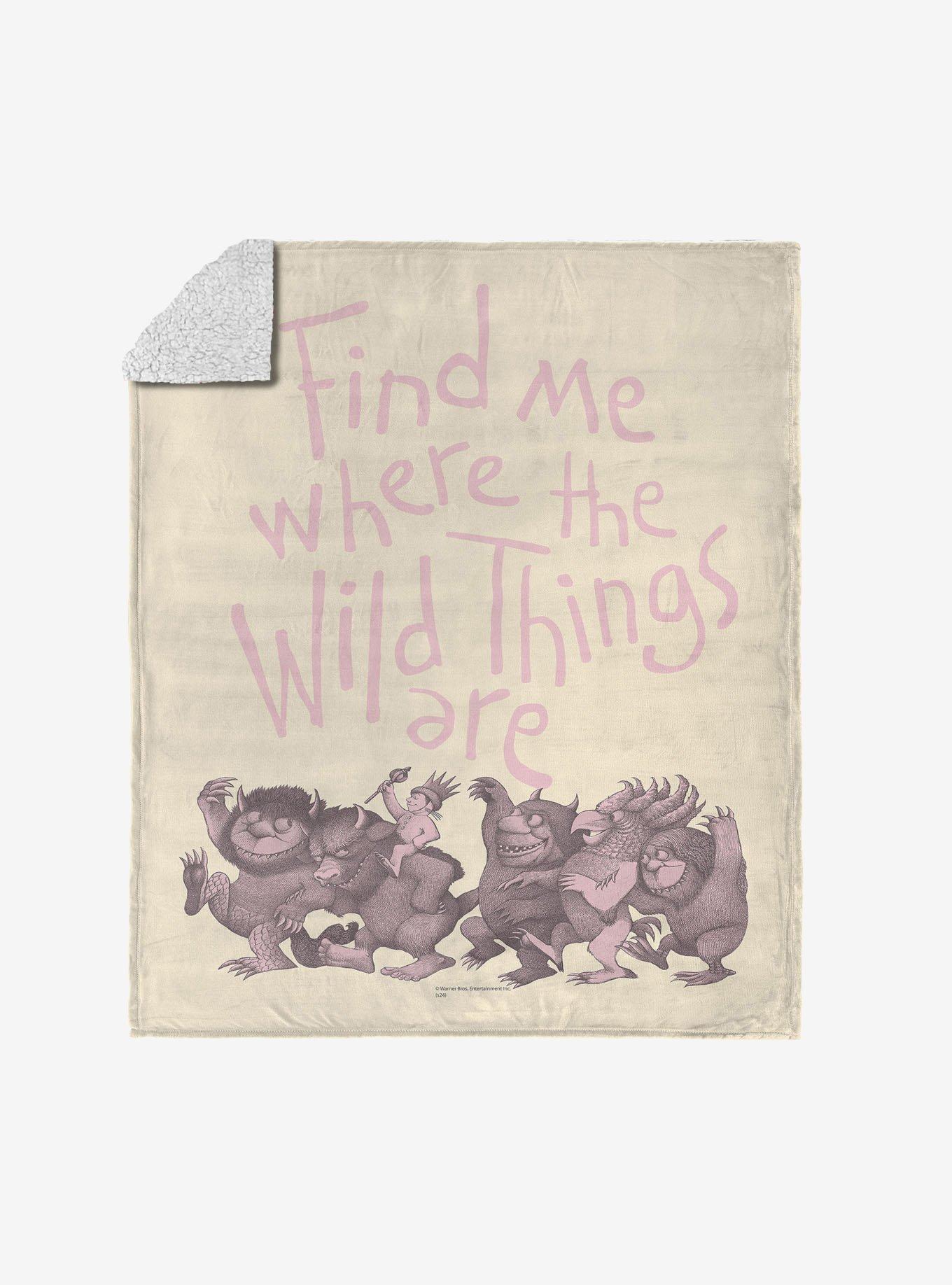 Where The Wild Things Are Find Me Pink Silk Touch Sherpa Throw Blanket, , hi-res