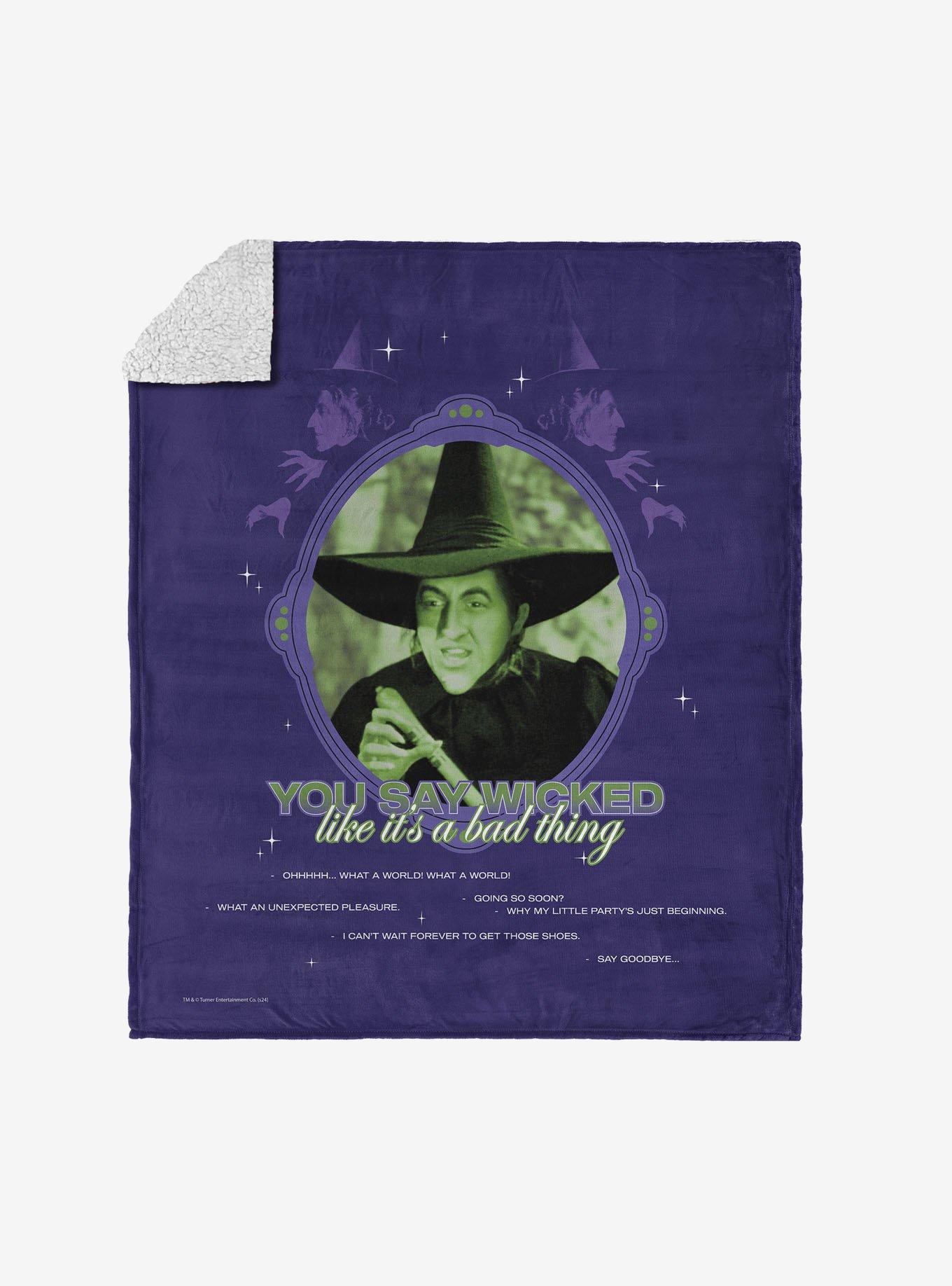 The Wizard of Oz Wicked Bad Silk Touch Sherpa Throw Blanket, , hi-res