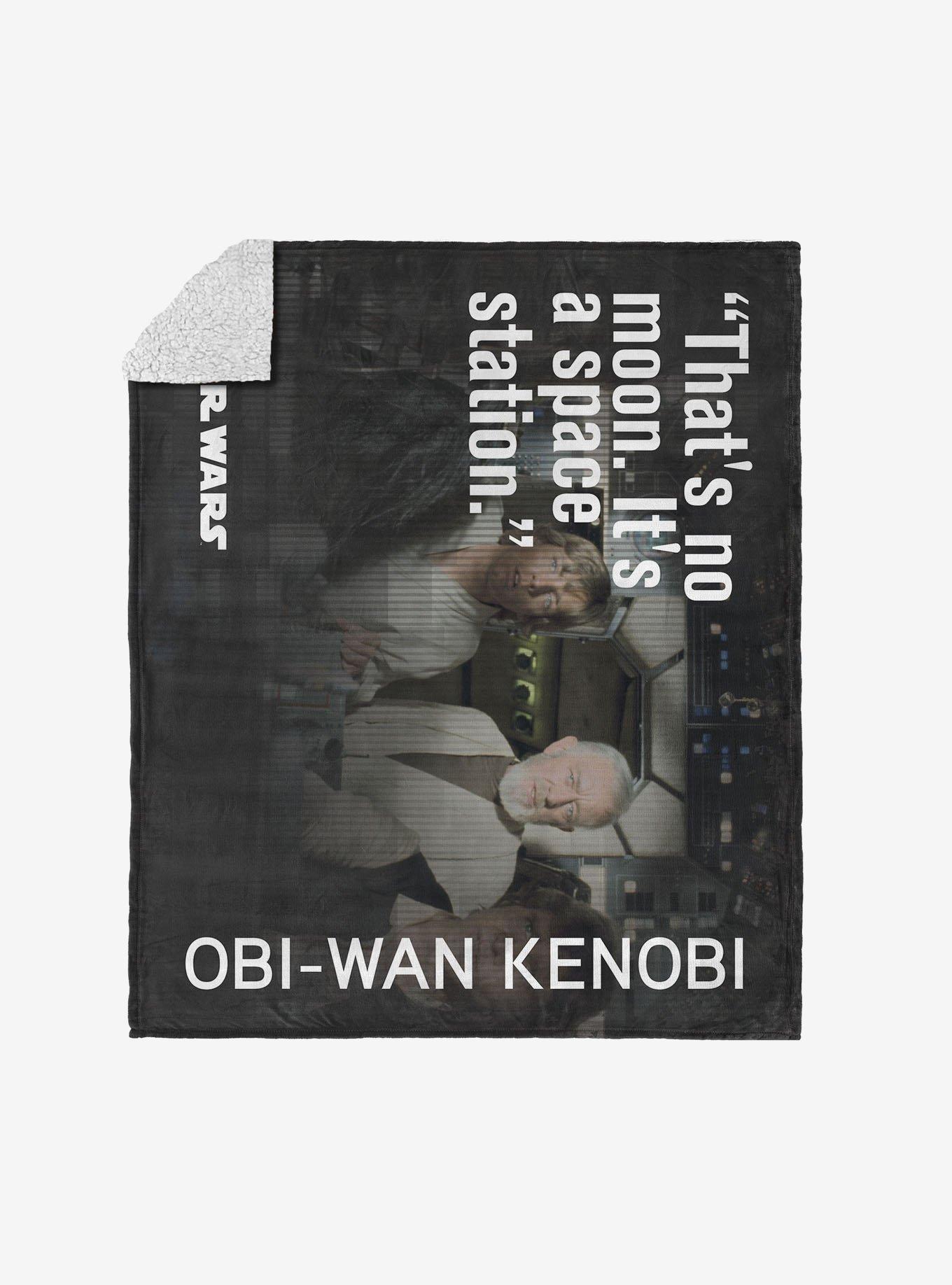 Star Wars Classic Quotes Obi-Wan No Moon Silk Touch Sherpa Throw Blanket, , hi-res