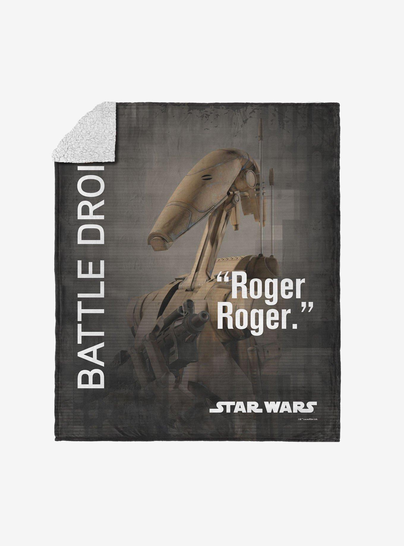 Star Wars Classic Quotes Battle Droid Silk Touch Sherpa Throw Blanket, , hi-res