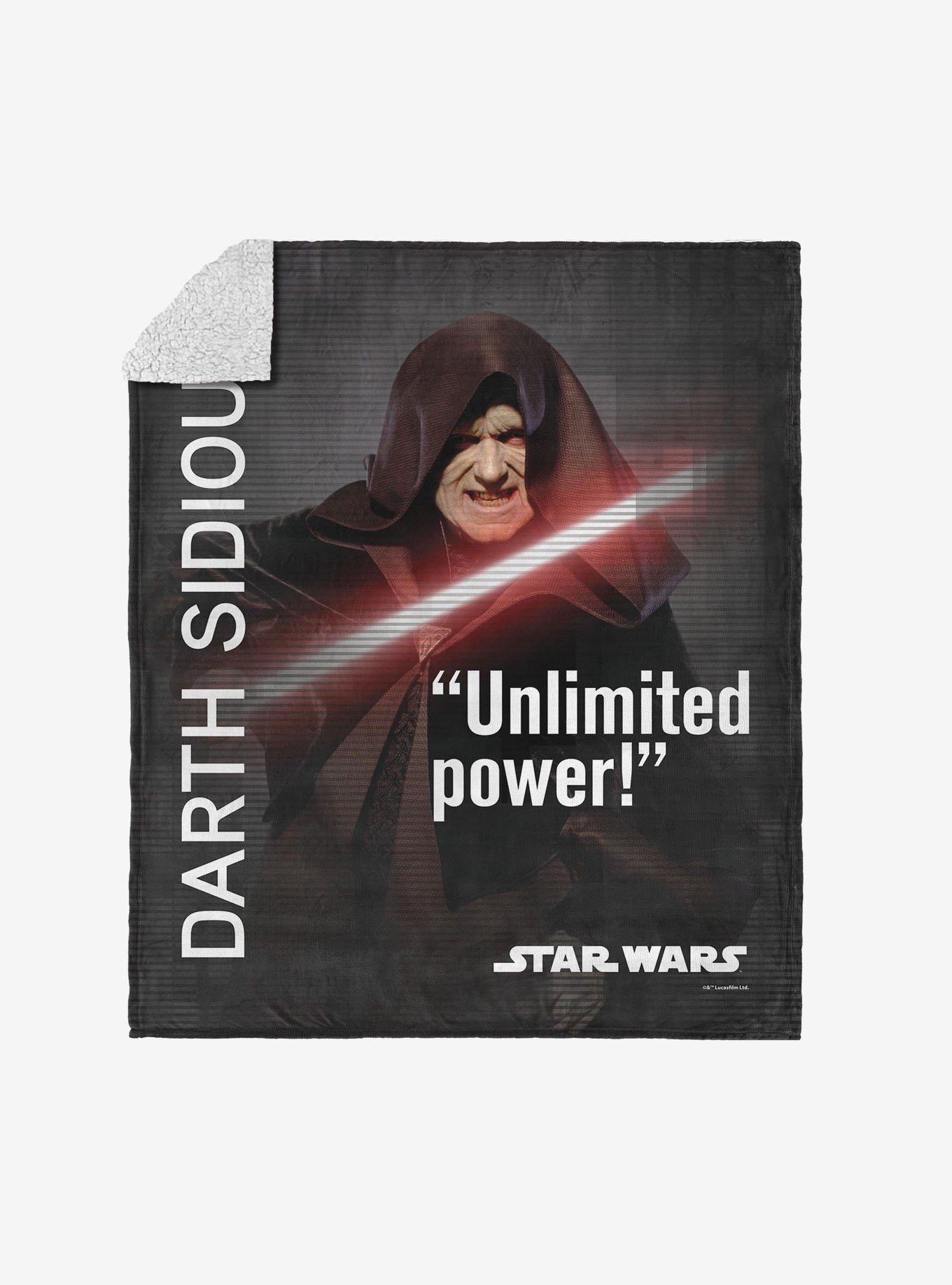 Star Wars Classic Quotes Darth Sidious Silk Touch Sherpa Throw Blanket, , hi-res