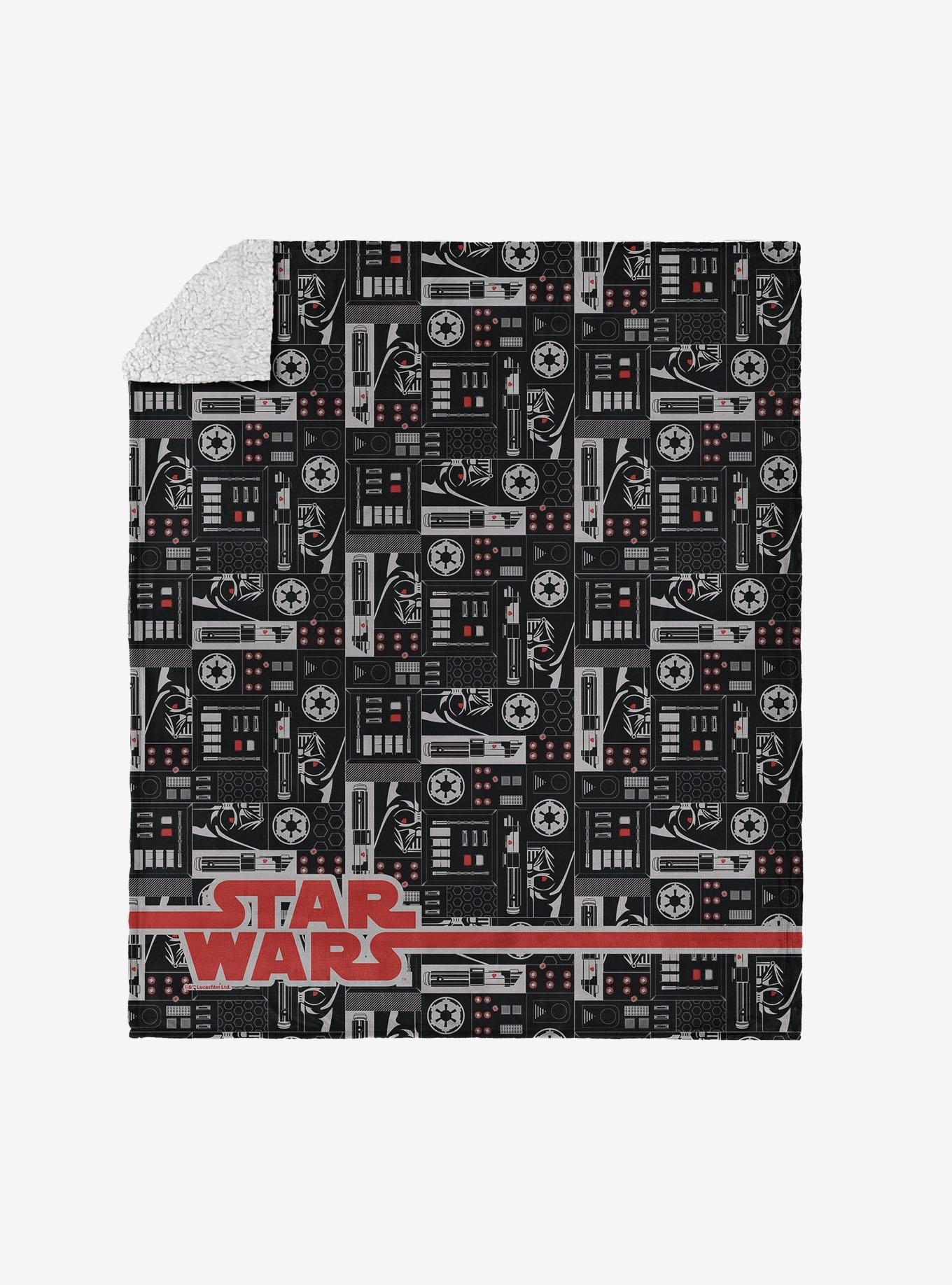 Star Wars Classic Repeats and Patterns Darth Vader Silk Touch Sherpa Throw Blanket, , hi-res