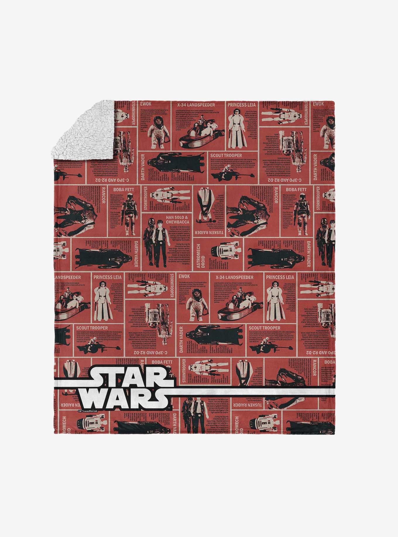 Star Wars Classic Repeats and Patterns Action Figures Silk Touch Sherpa Throw Blanket, , hi-res