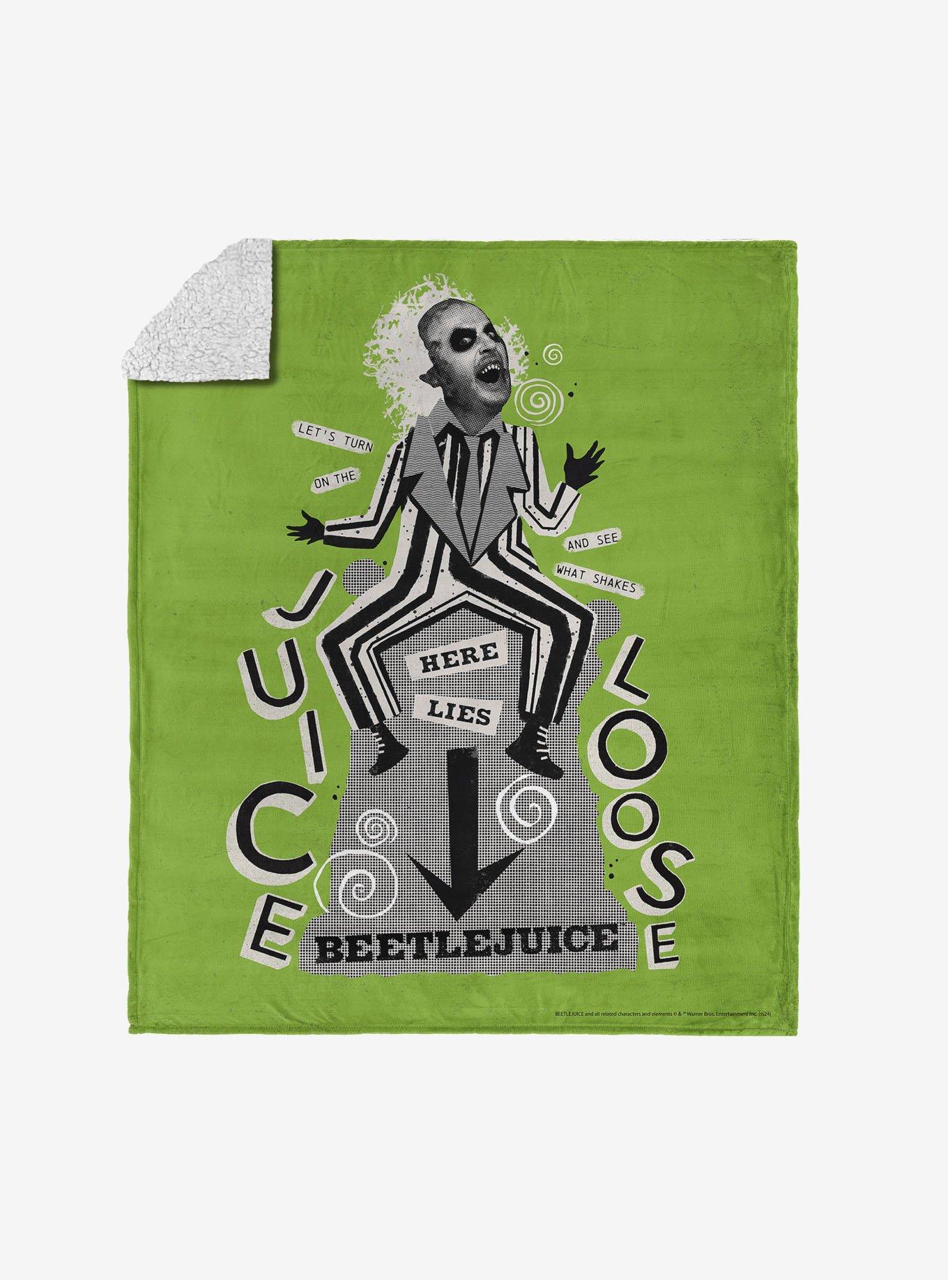Beetlejuice Juice Is Loose Silk Touch Sherpa Throw Blanket, , hi-res