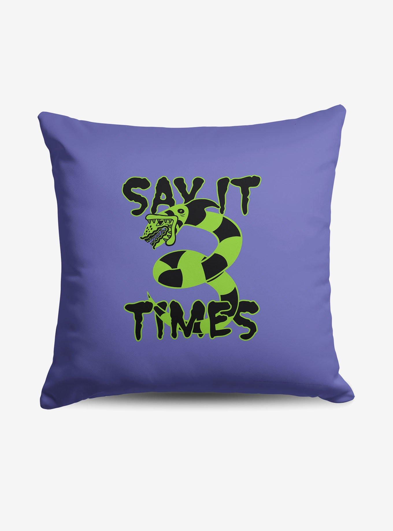 Beetlejuice Three Times Throw Pillow,All Products : American Fashion Style Bags On Sale