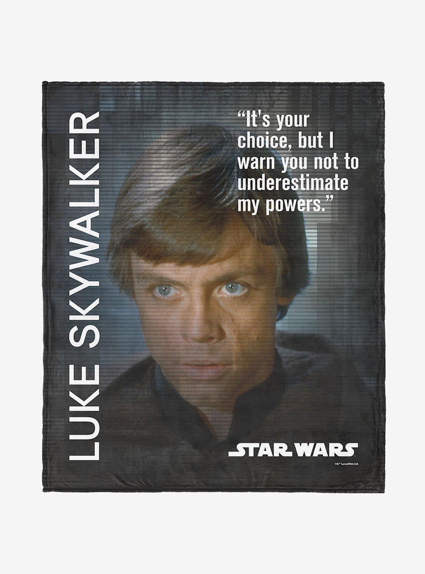 Star Wars Classic Quotes Luke Skywalker 40x50" Silk Touch Throw Blanket, , hi-res