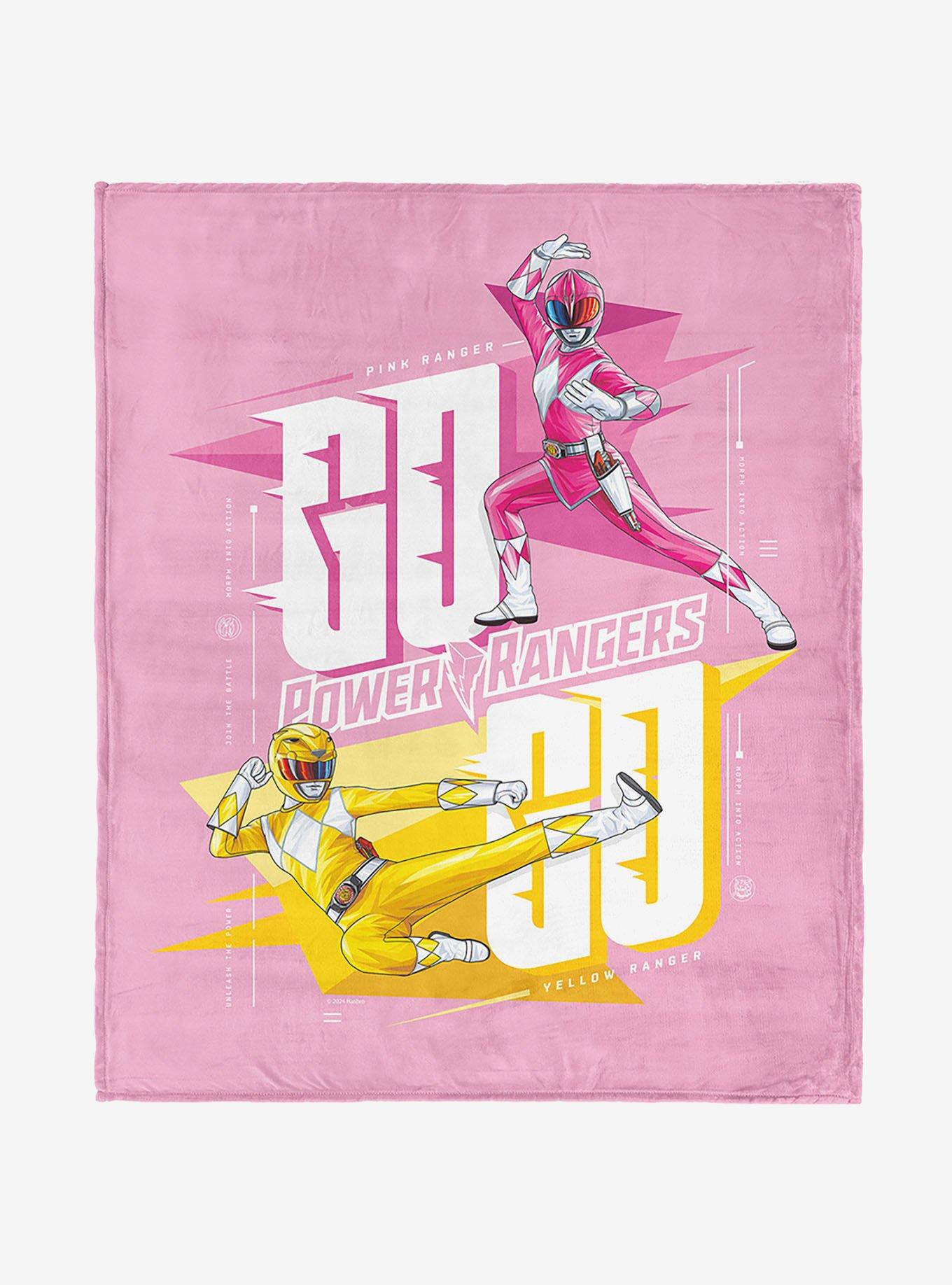 Mighty Morphin Power Rangers Pink and Yellow 40x50" Silk Touch Throw Blanket, , hi-res