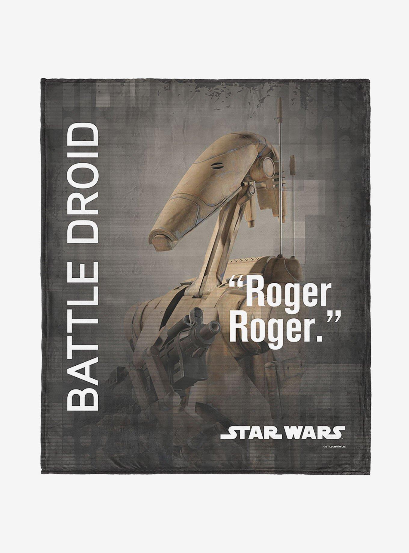 Star Wars Classic Quotes Battle Droid 40x50" Silk Touch Throw Blanket, , hi-res