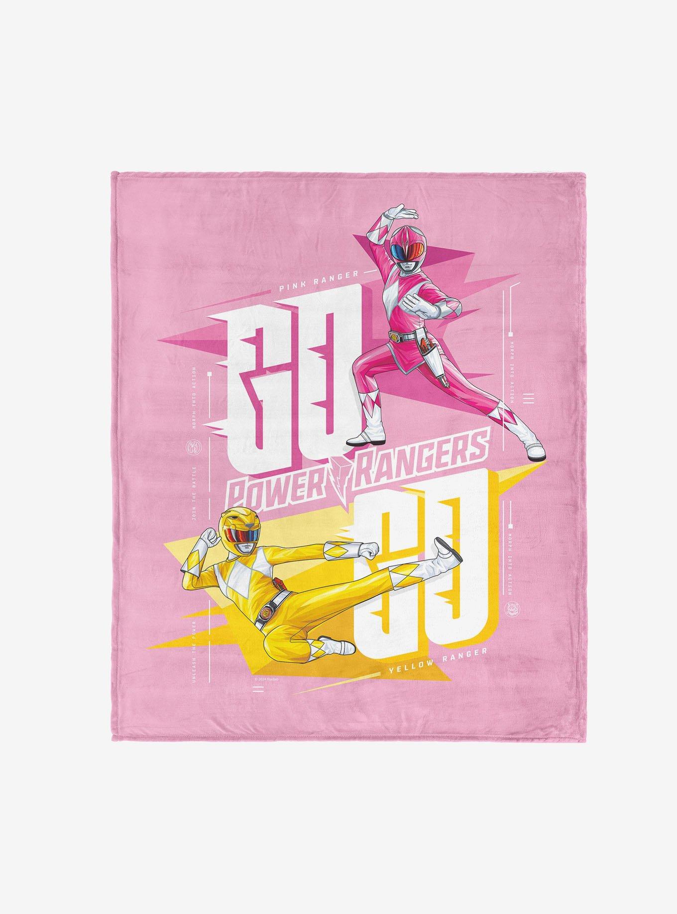 Mighty Morphin Power Rangers Pink and Yellow 50x60" Silk Touch Throw Blanket, , hi-res