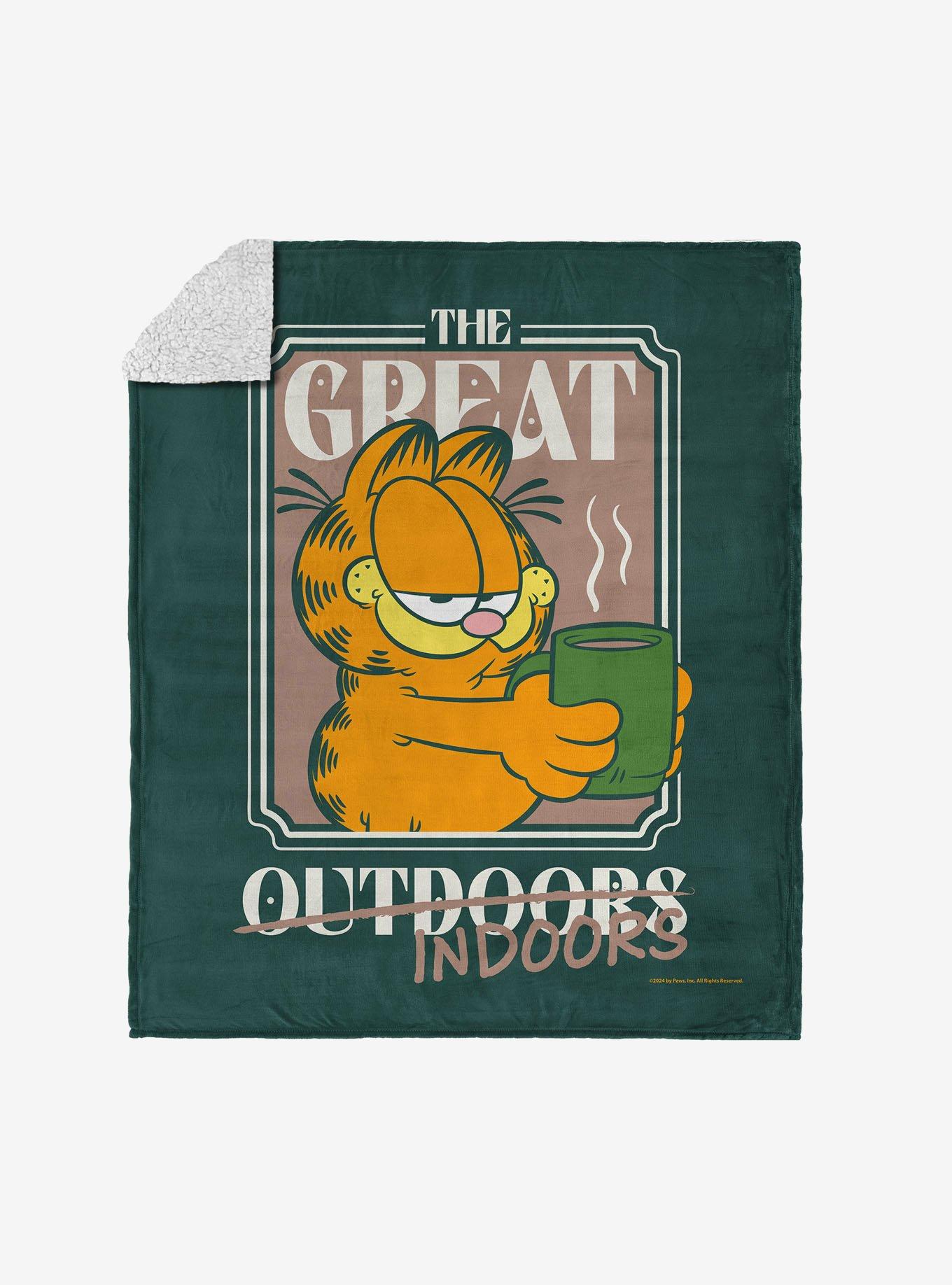 Garfield The Great Indoors Silk Touch Sherpa Throw Blanket, , hi-res