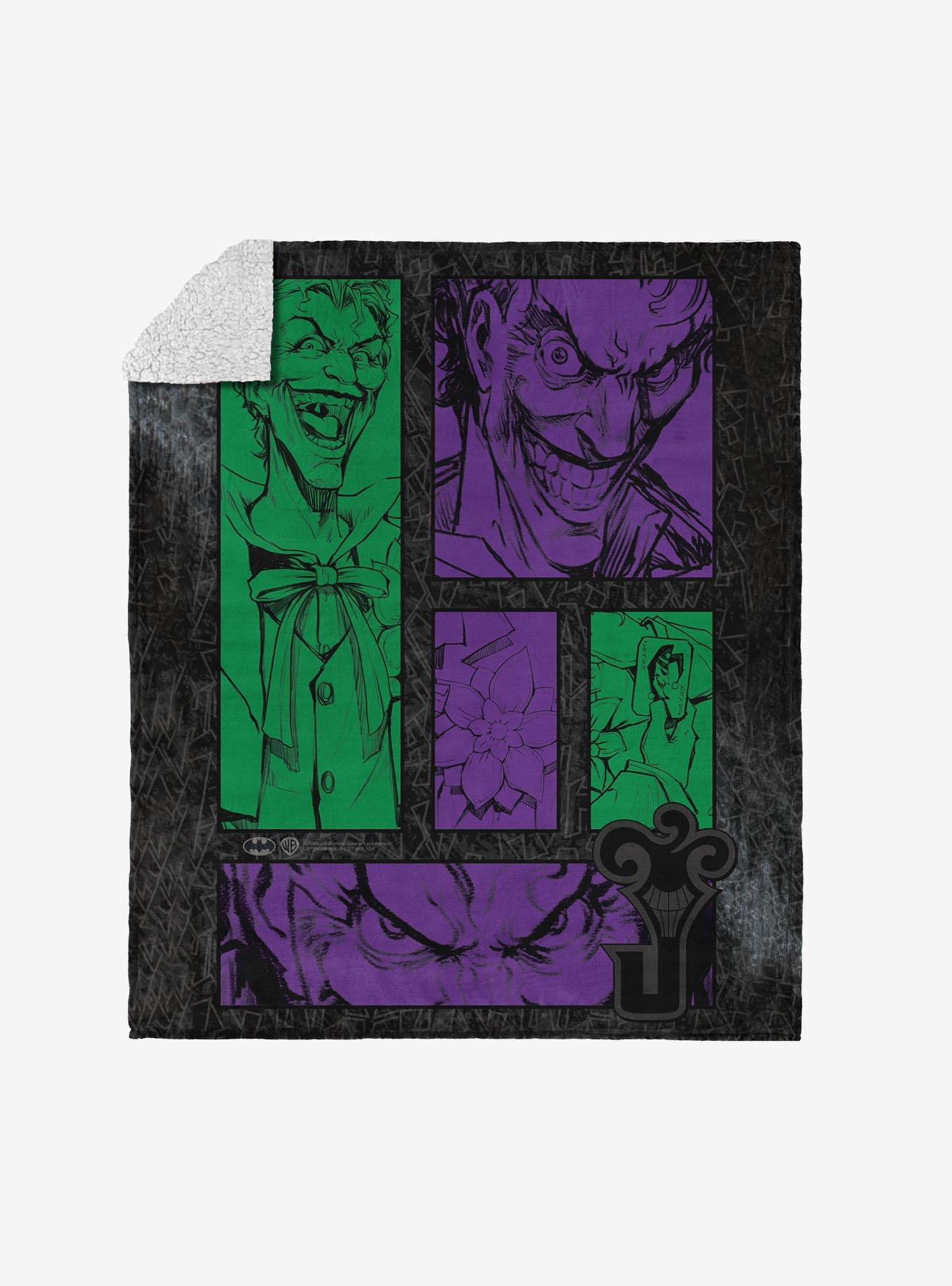 DC Comics Gotham Grin Silk Touch Sherpa Throw Blanket, , hi-res