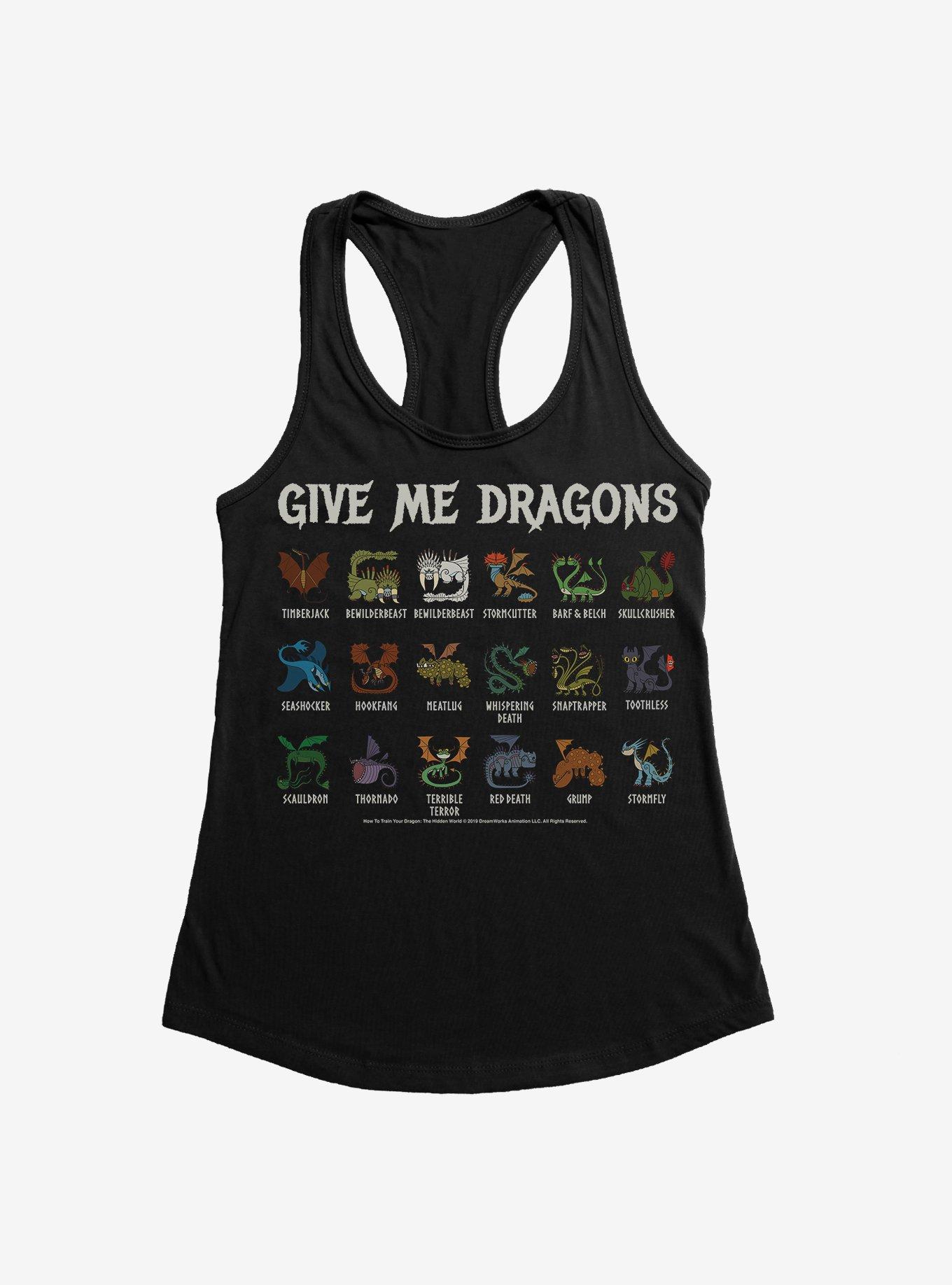 How To Train Your Dragon Give Me Dragons Girls Tank, BLACK, hi-res