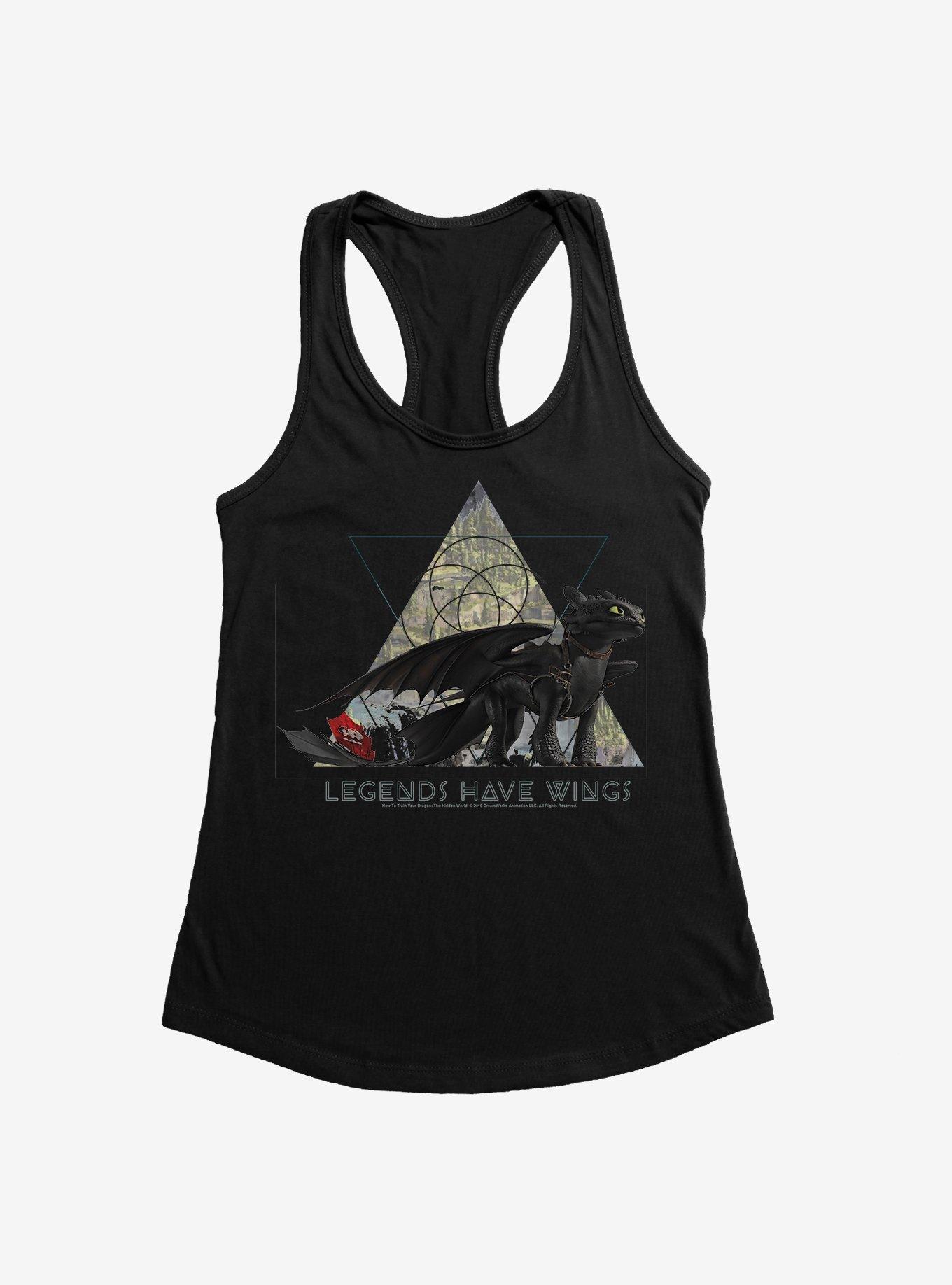 How To Train Your Dragon Legends Have Wings Girls Tank , BLACK, hi-res