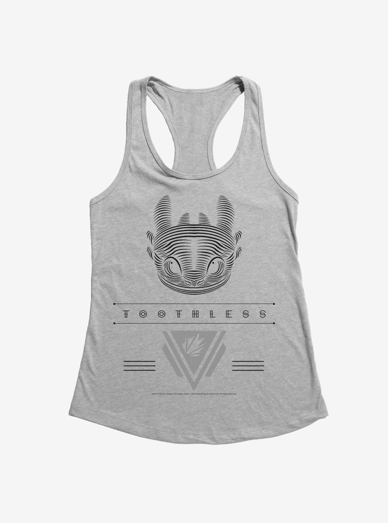 How To Train Your Dragon Toothless Logo Girls Tank, HEATHER, hi-res