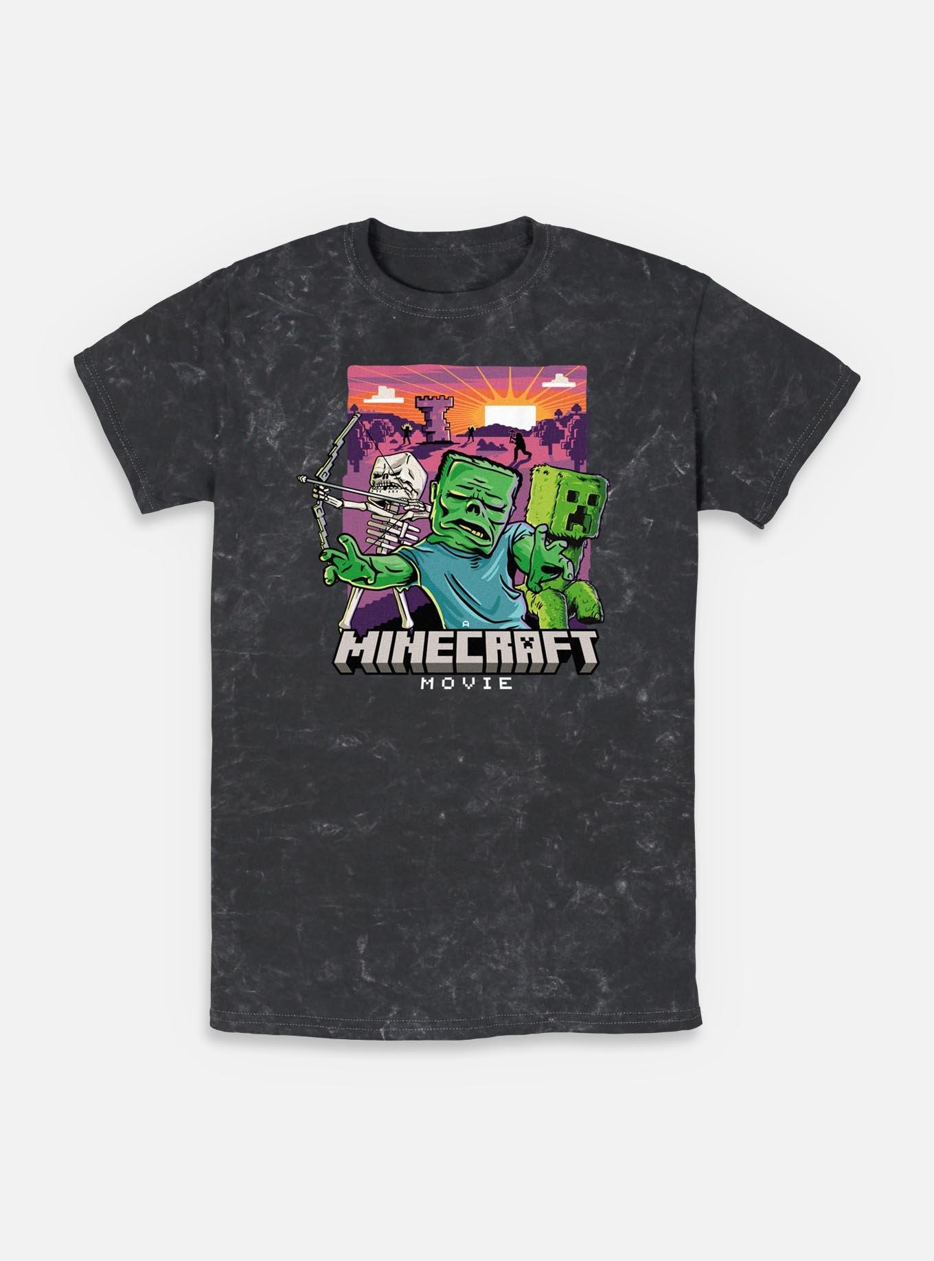 A Minecraft Movie Classic Monsters Mineral Wash T-Shirt,All Products : American Fashion Style Bags On Sale