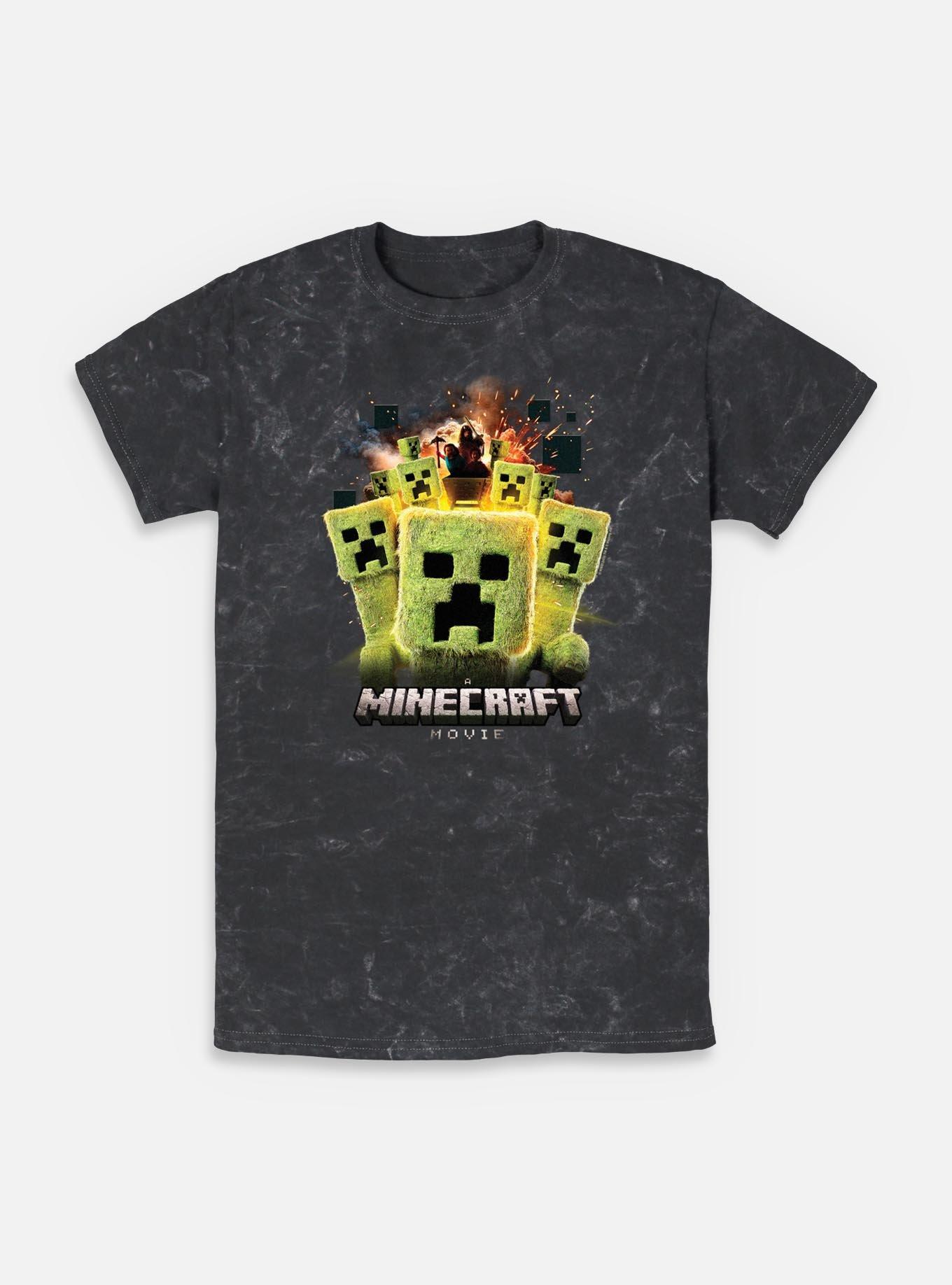 A Minecraft Movie Group Of Creeps Mineral Wash T-Shirt,All Products : American Fashion Style Bags On Sale