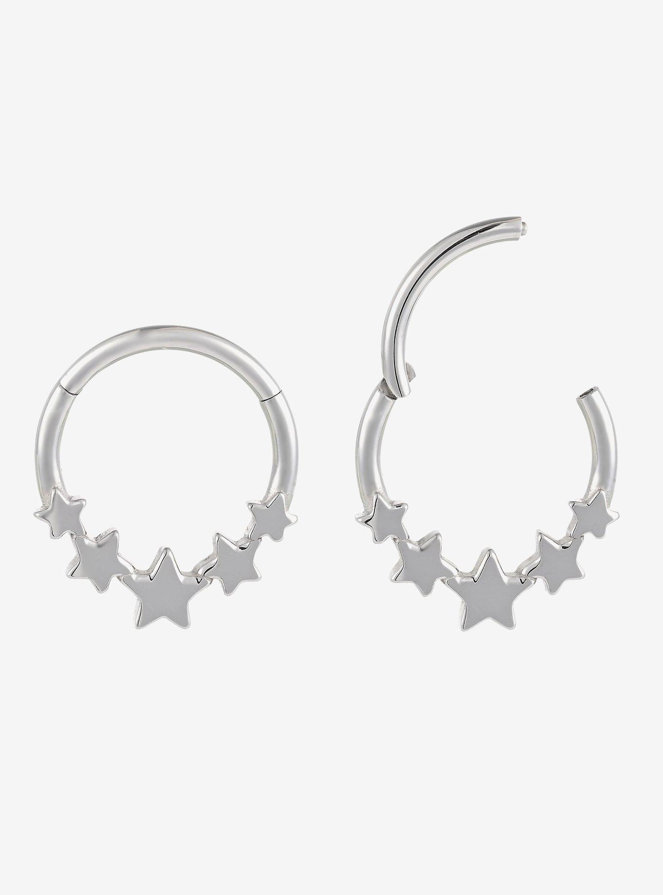 16G Steel Silver Star Hinged Clicker, MULTI, hi-res