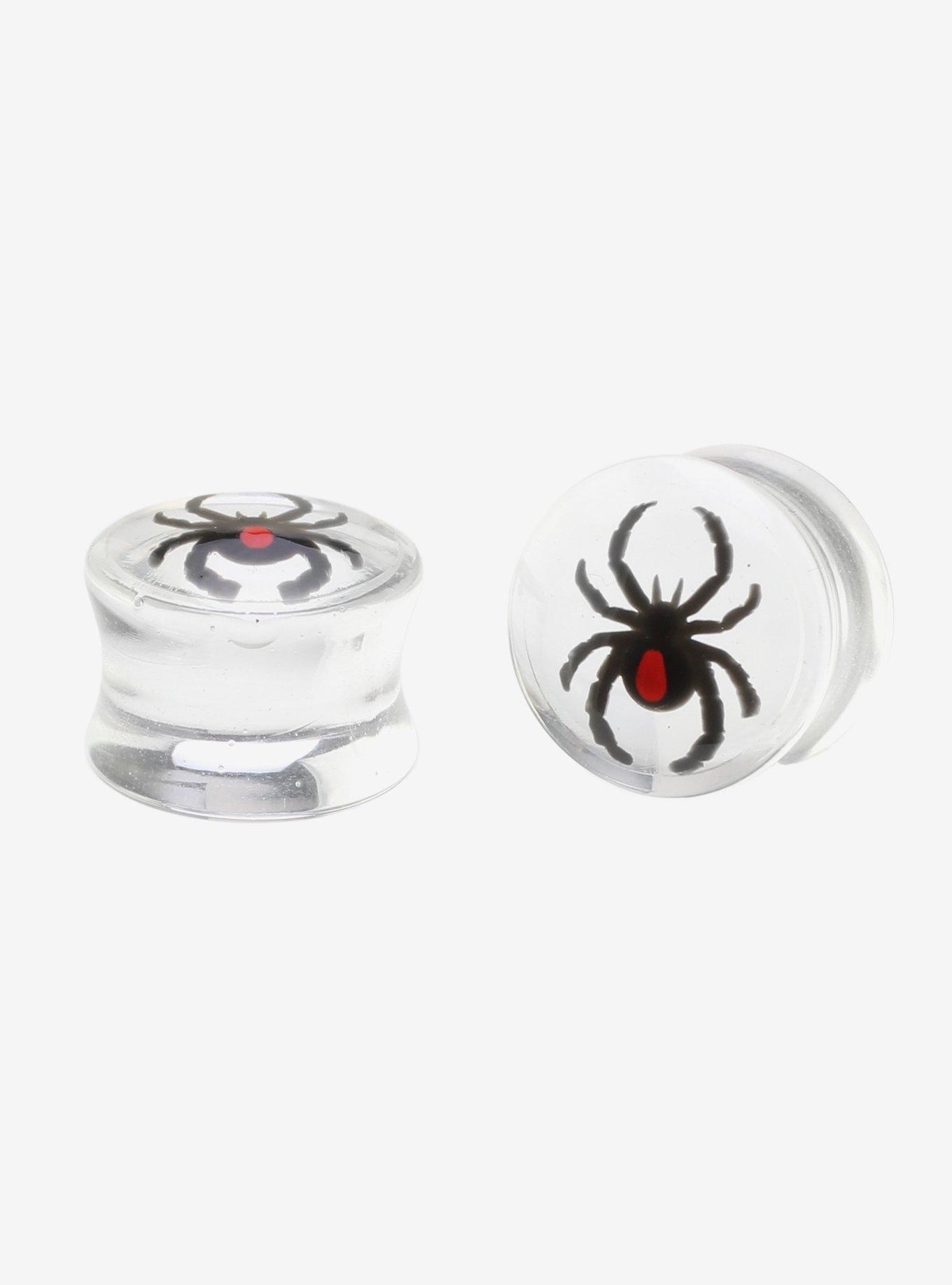Acrylic Black Widow Spider Plug 2 Pack, , hi-res