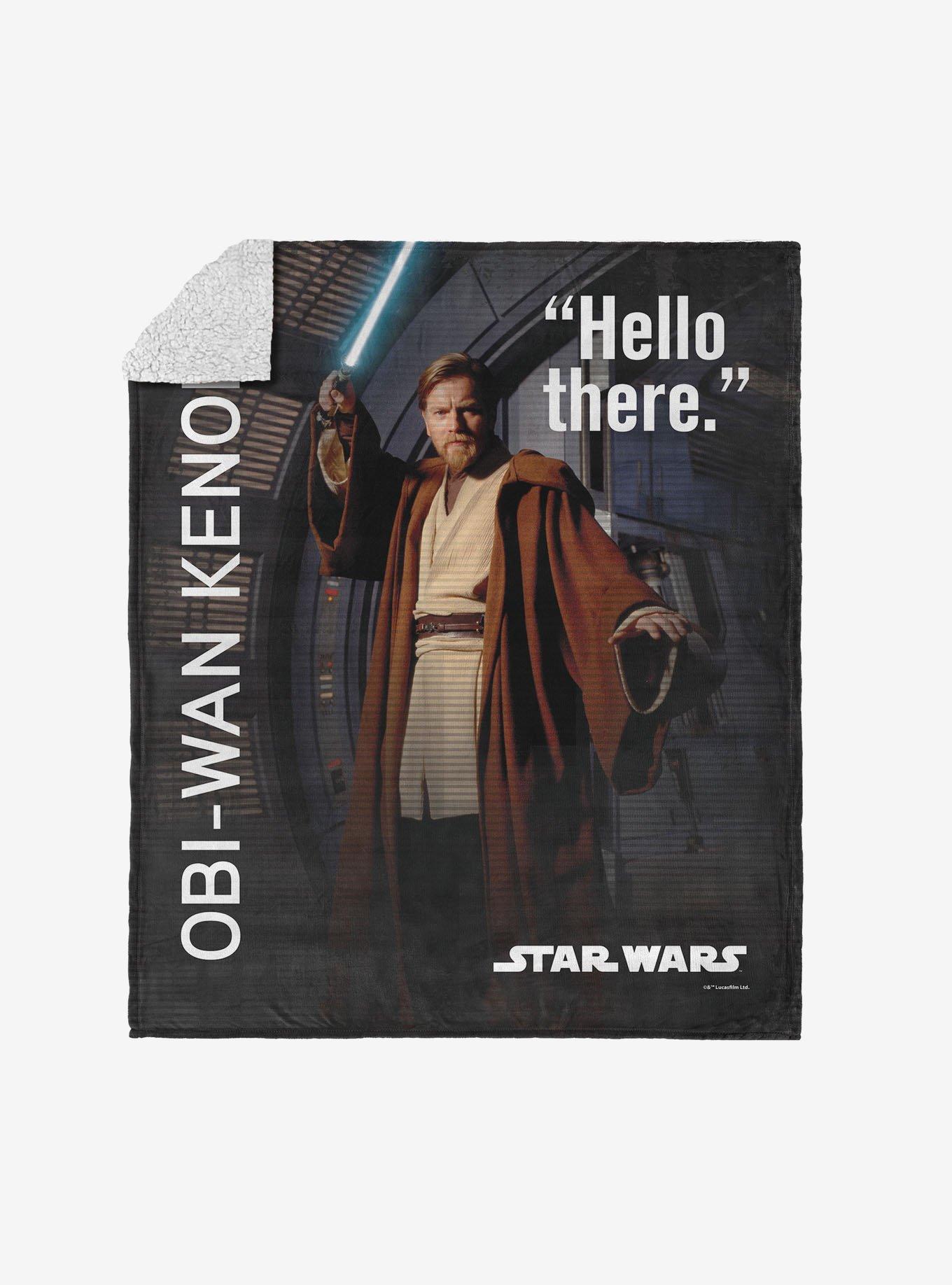 Star Wars Classic Quotes Obi-Wan Kenobi Silk Touch Sherpa Throw Blanket, , hi-res