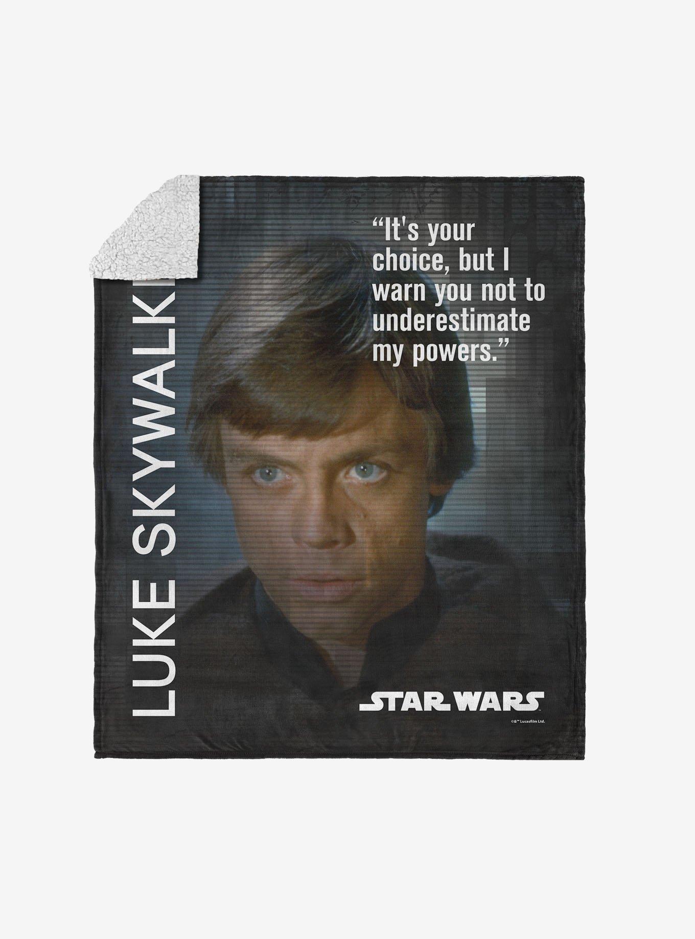 Star Wars Classic Quotes Luke Skywalker Silk Touch Sherpa Throw Blanket, , hi-res