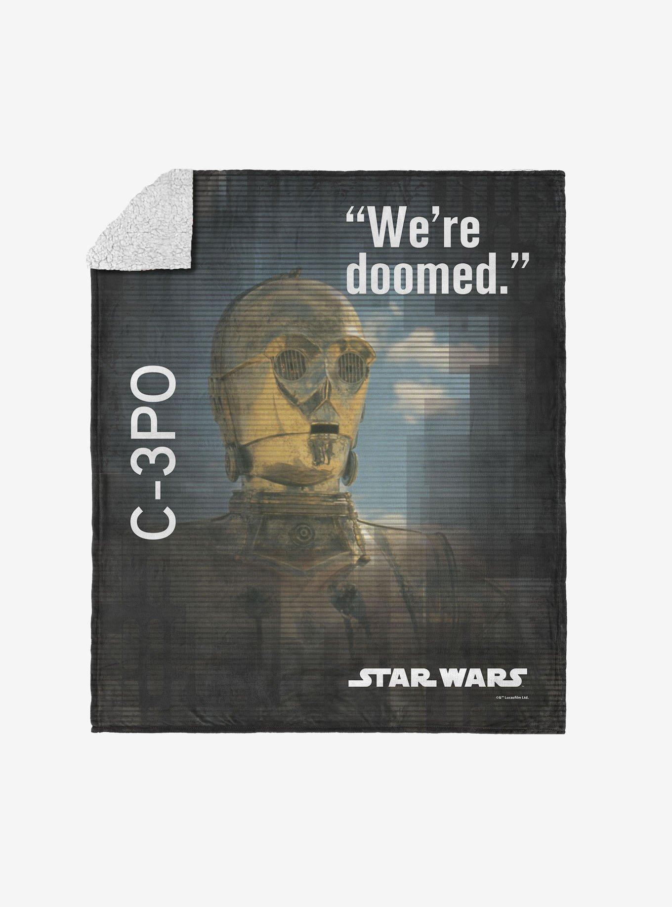Star Wars Classic Quotes C-3PO Silk Touch Sherpa Throw Blanket, , hi-res