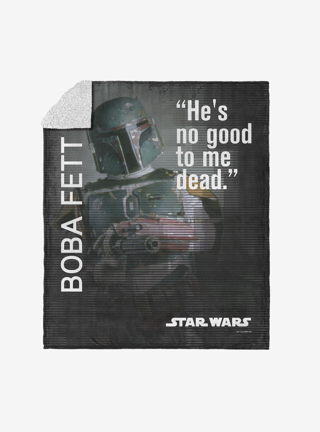 Star Wars Classic Quotes Boba Fett Silk Touch Sherpa Throw Blanket, , hi-res