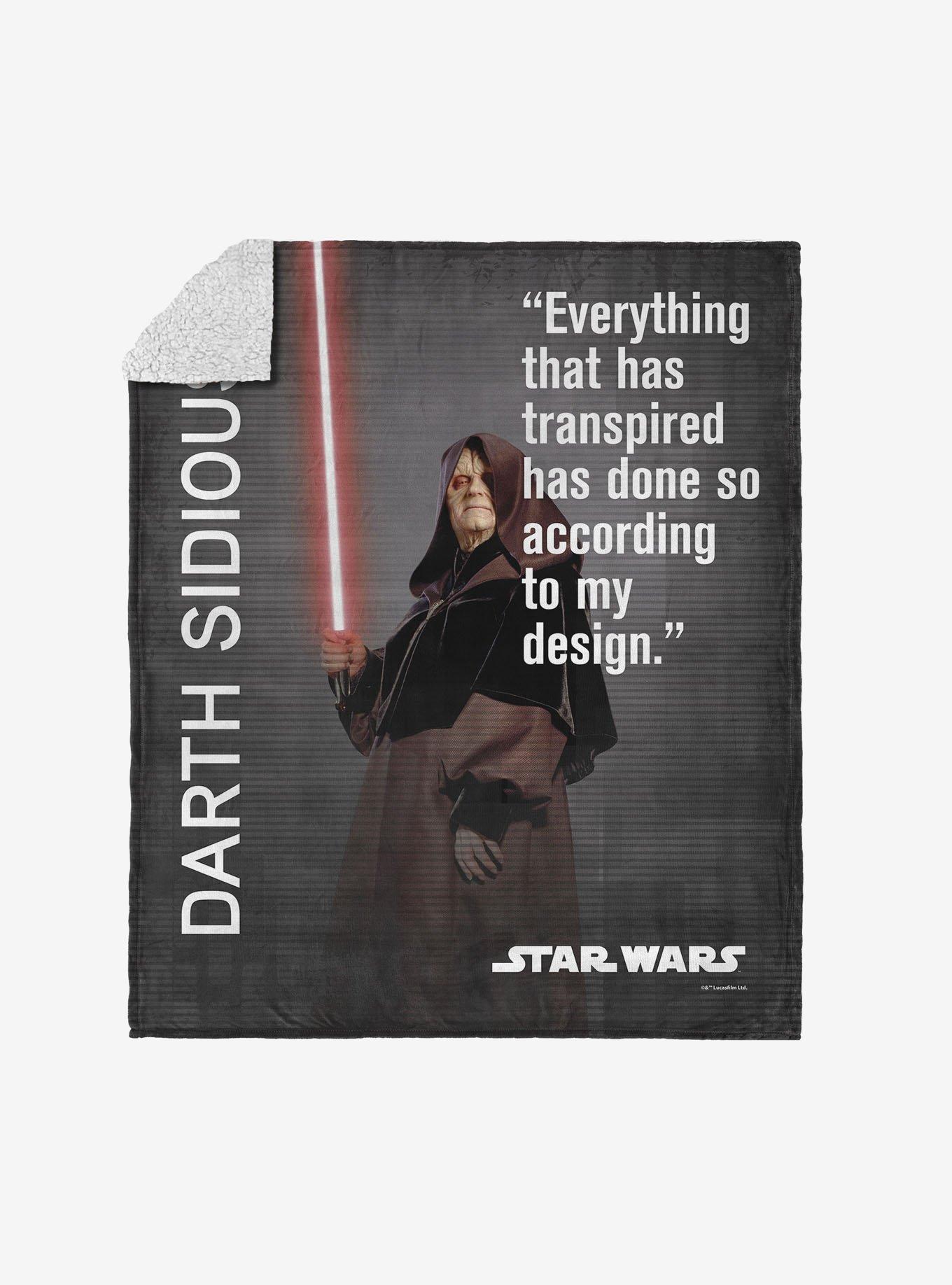 Star Wars Classic Quotes Sidious Legal Silk Touch Sherpa Throw Blanket, , hi-res
