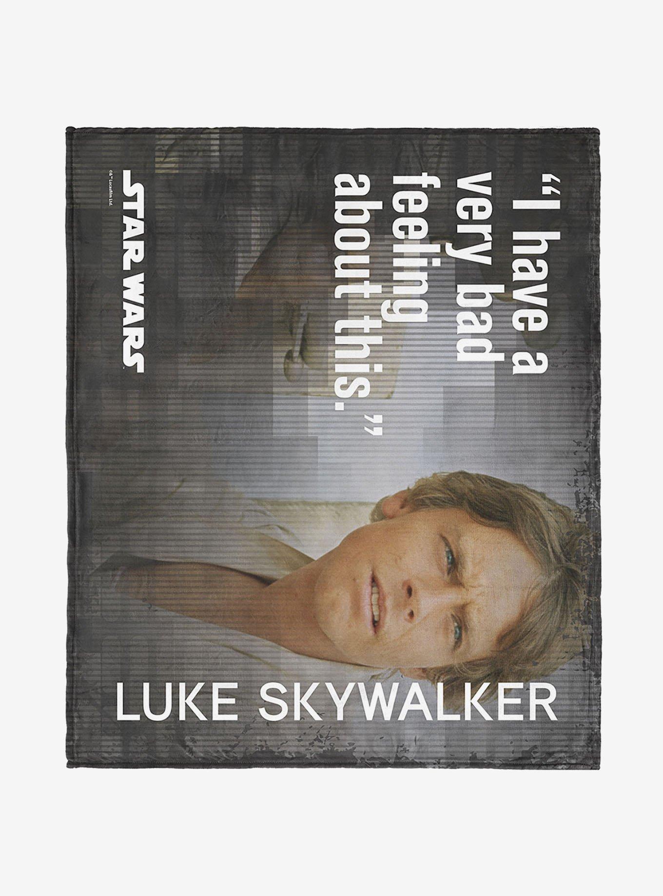 Star Wars Classic Quotes Luke Bad Feelings 40x50" Silk Touch Throw Blanket, , hi-res