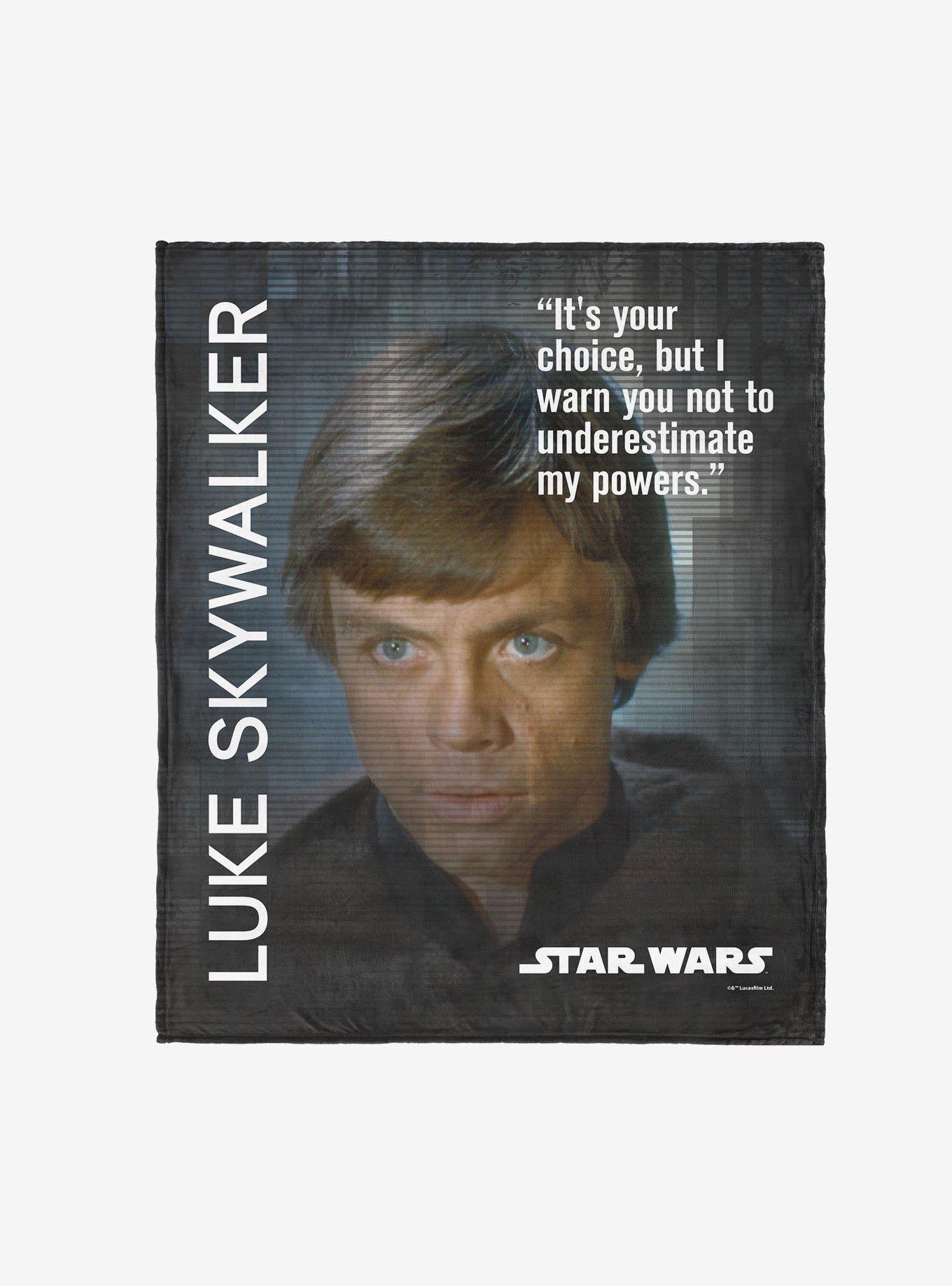 Star Wars Classic Quotes Luke Skywalker 50x60" Silk Touch Throw Blanket, , hi-res