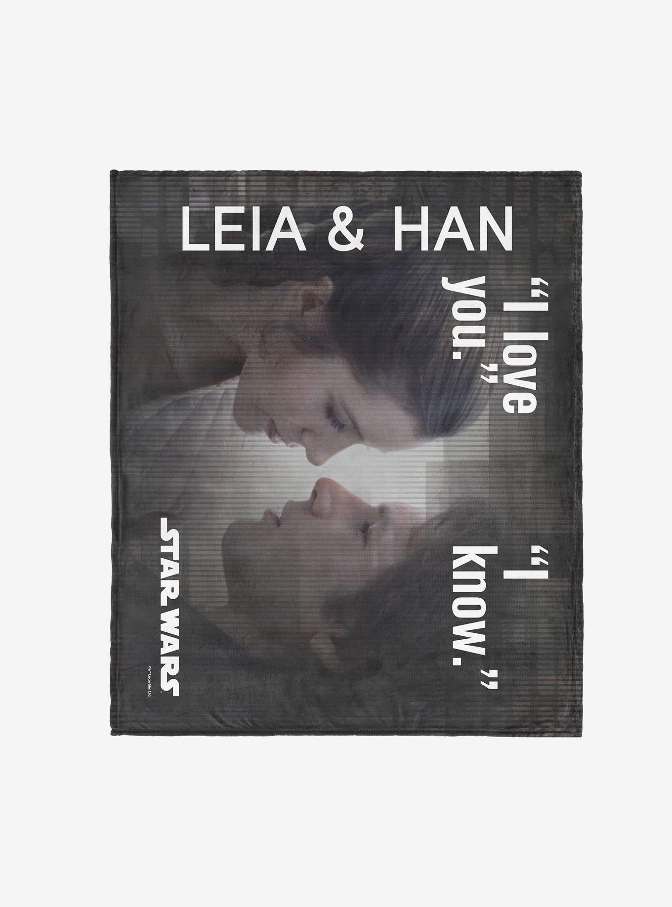 Star Wars Classic Quotes Leia and Han 50x60" Silk Touch Throw Blanket, , hi-res