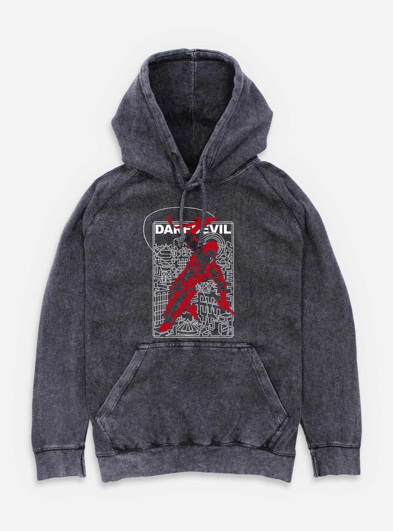 Marvel Daredevil City Maze Mineral Wash Hoodie, , hi-res