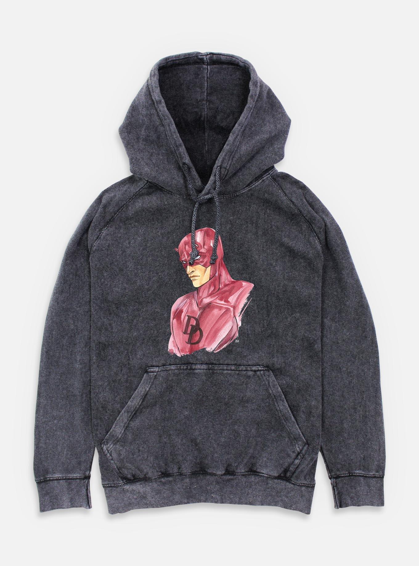 Marvel Daredevil Paint Strokes Mineral Wash Hoodie, BLACK, hi-res