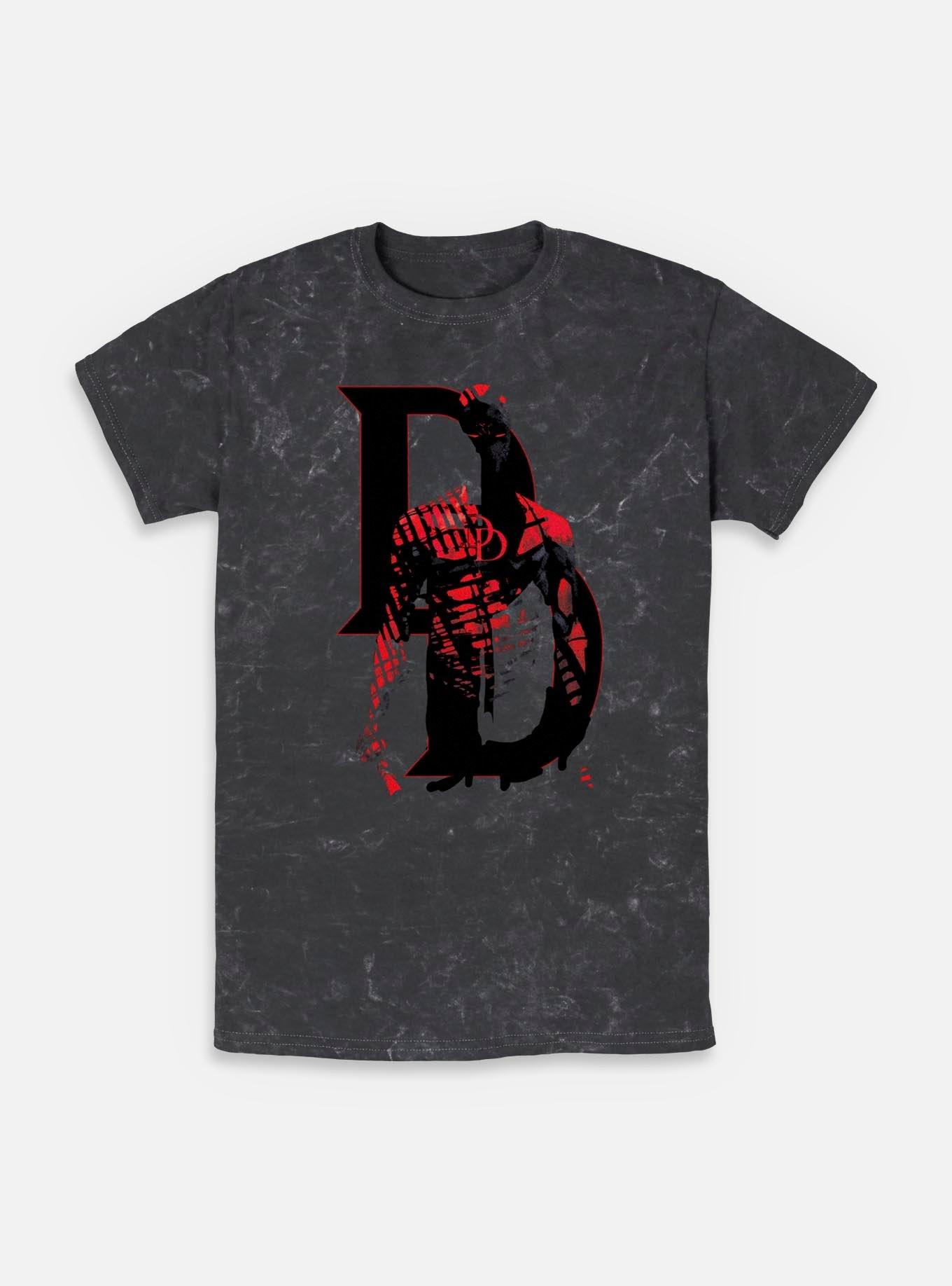 Marvel Daredevil In Shadows Mineral Wash T-Shirt, BLACK, hi-res
