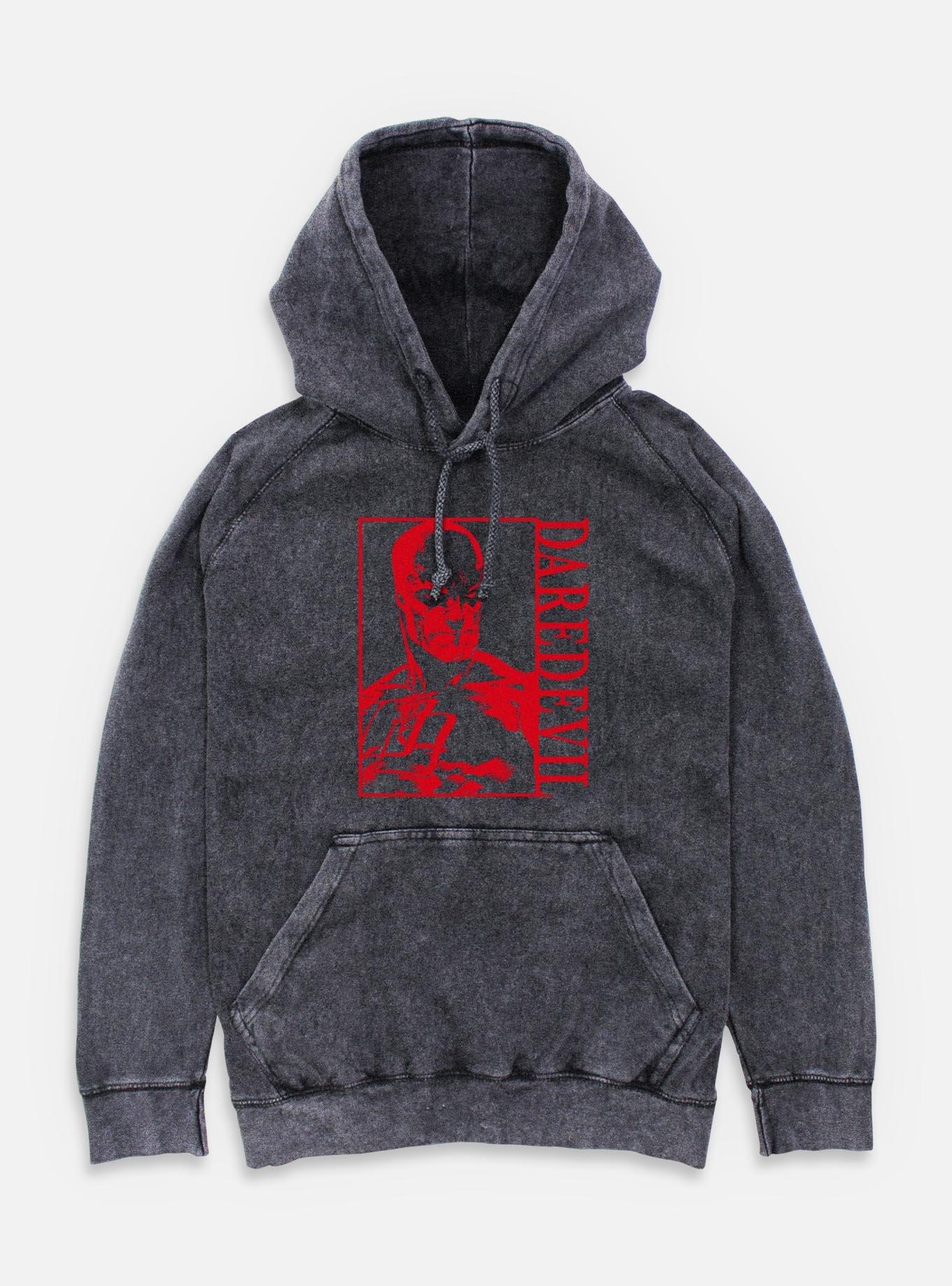 Marvel Daredevil Portrait Mineral Wash Hoodie, BLACK, hi-res